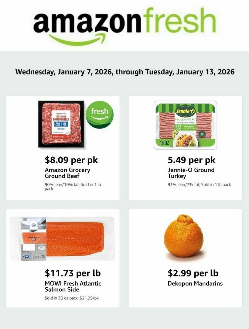 Amazon Fresh Weekly Ad from January 7