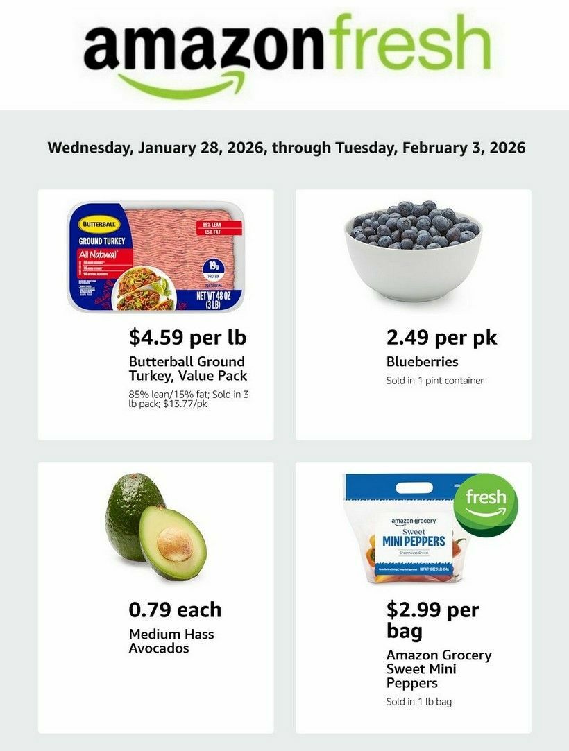 Amazon Fresh Weekly Ad from January 28