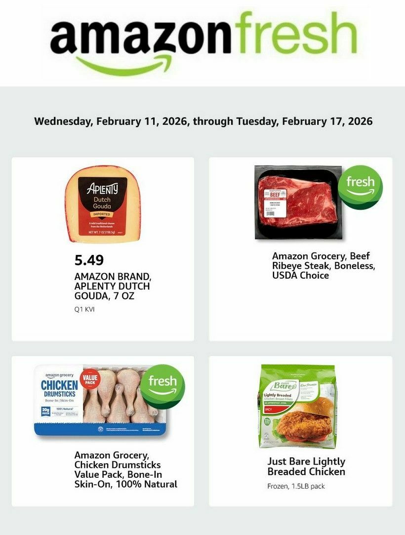 Amazon Fresh Weekly Ad from February 11