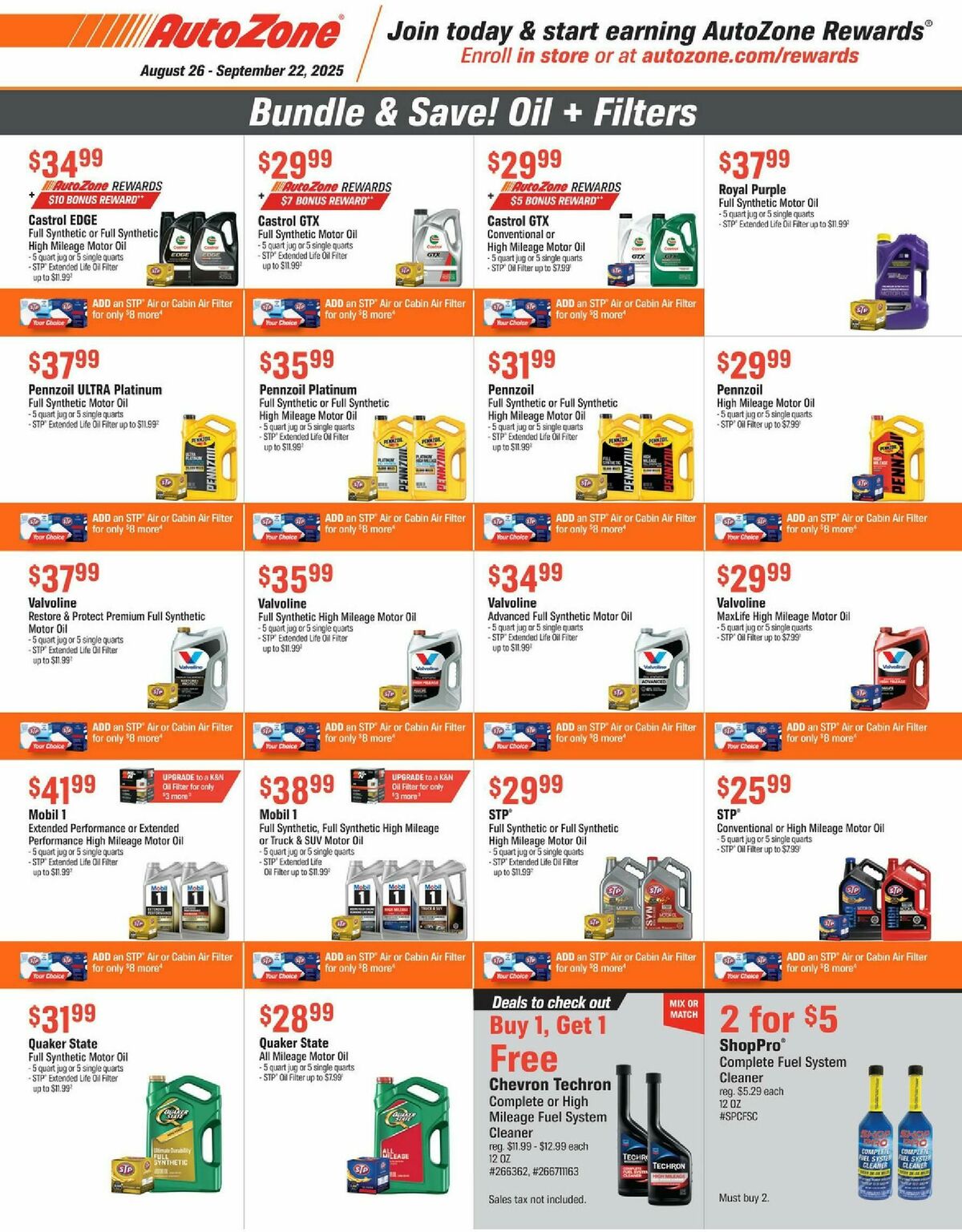 AutoZone Weekly Ad from August 26