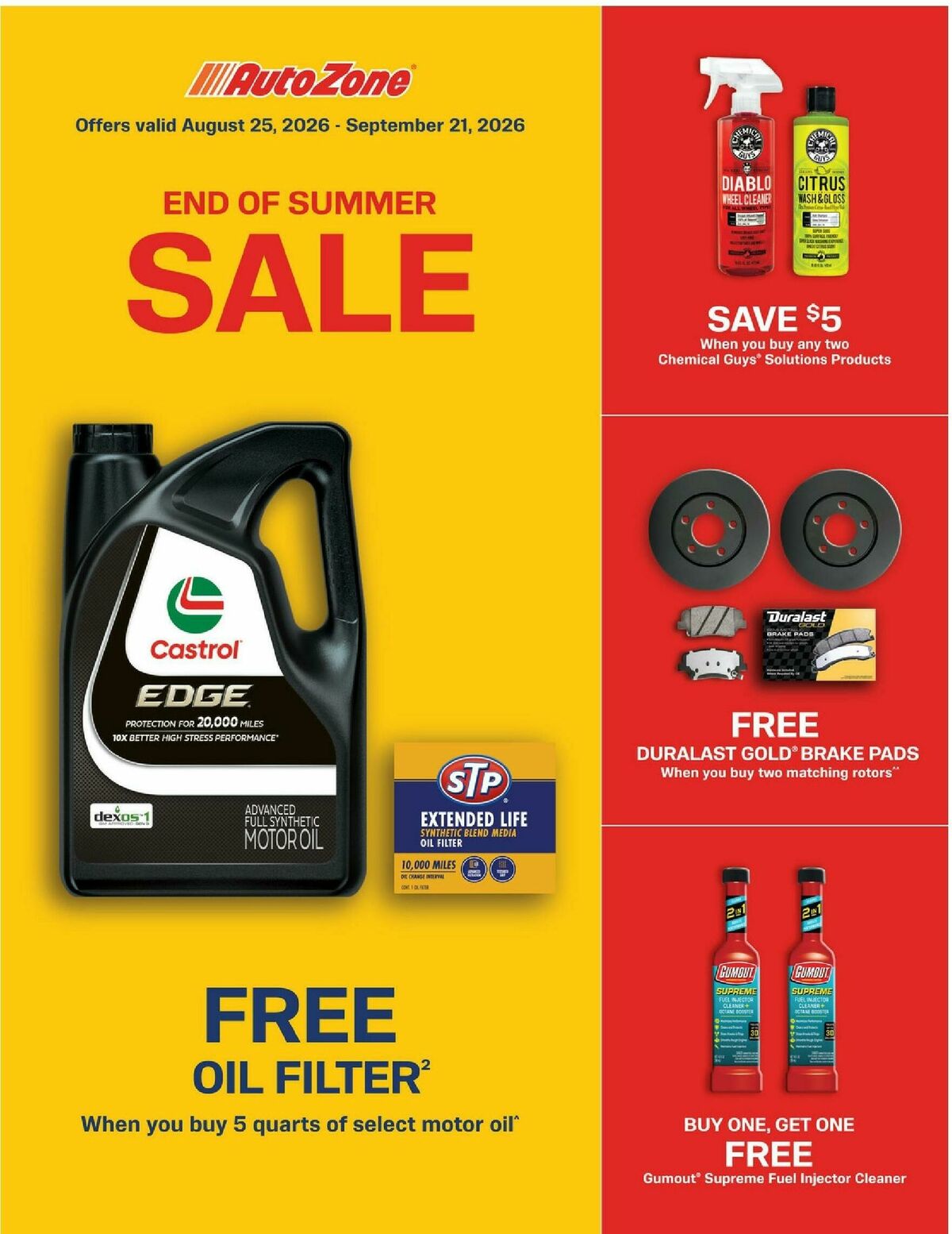 AutoZone Weekly Ad from August 25