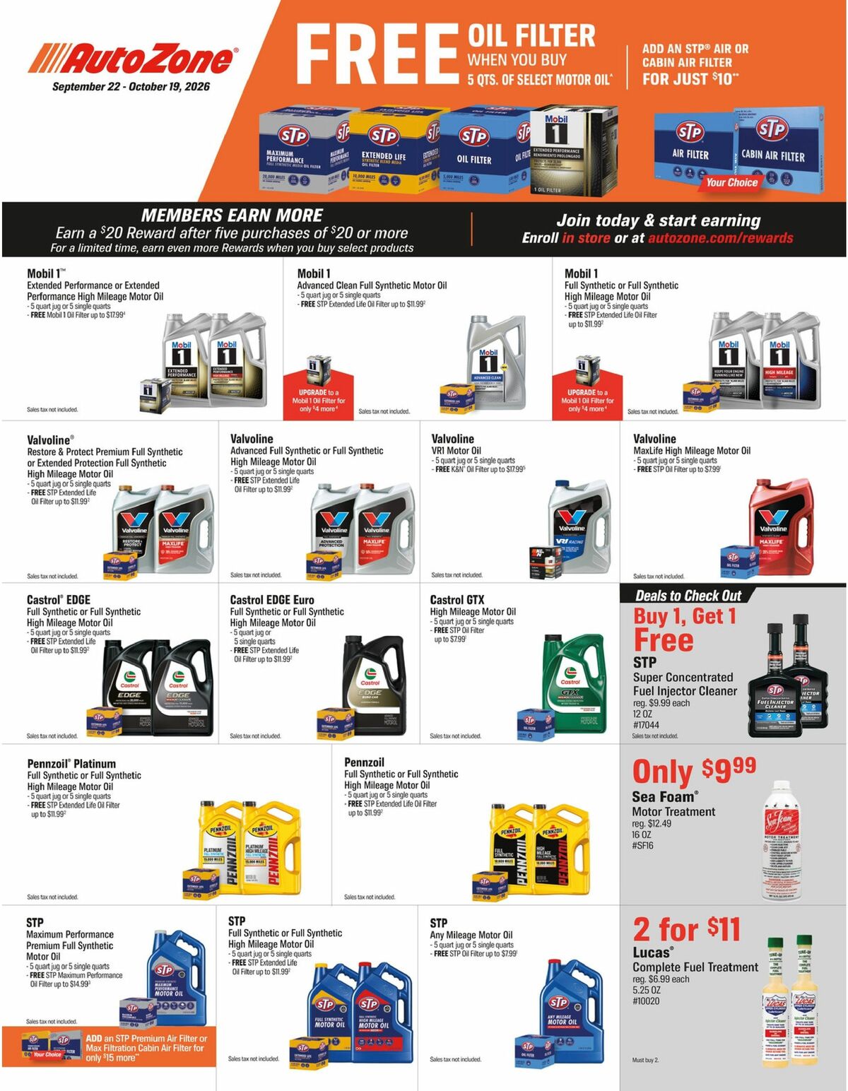AutoZone Weekly Ad from September 22