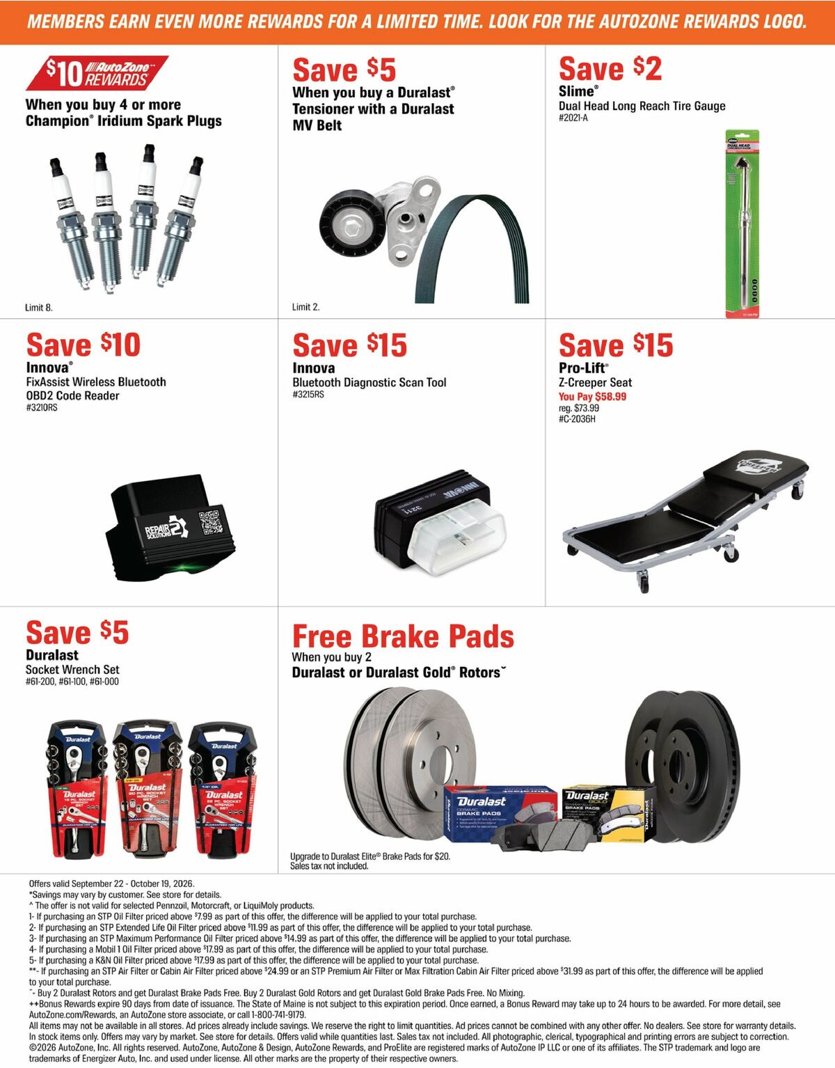 AutoZone Weekly Ad from September 22