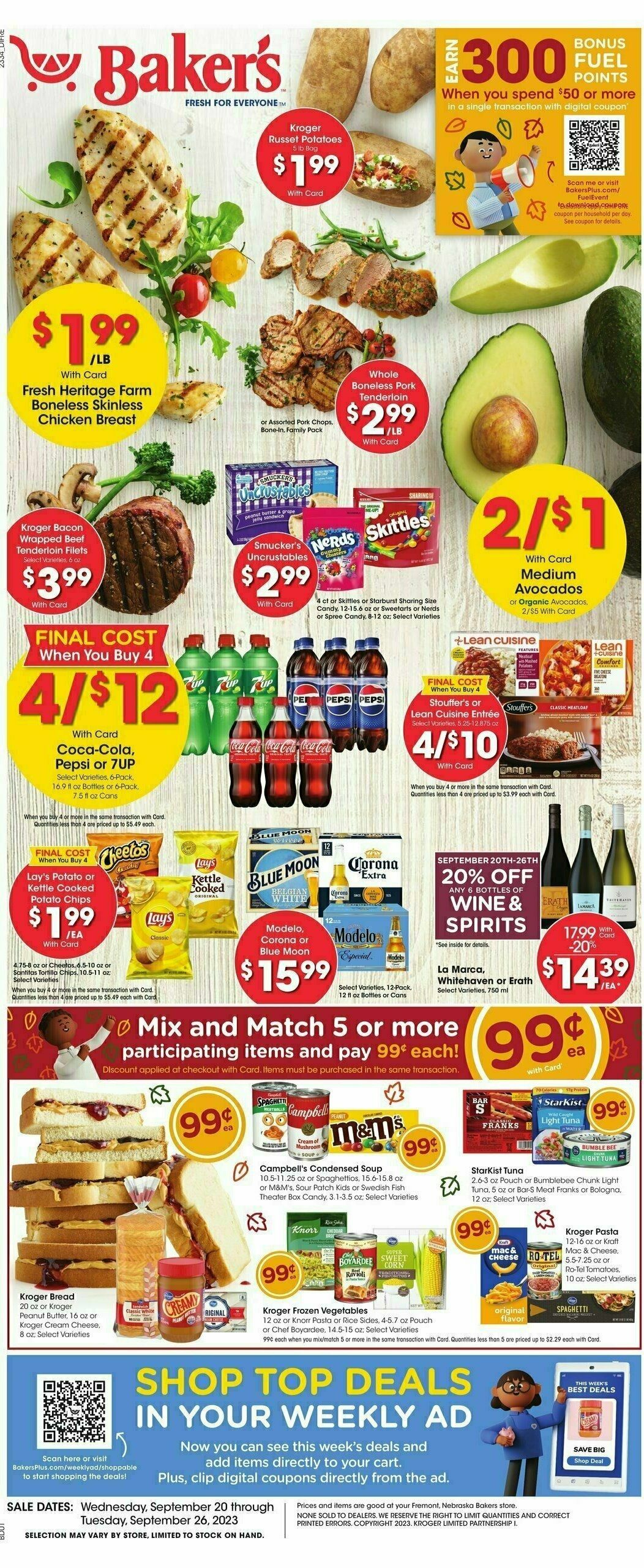 Baker's Weekly Ad from September 20