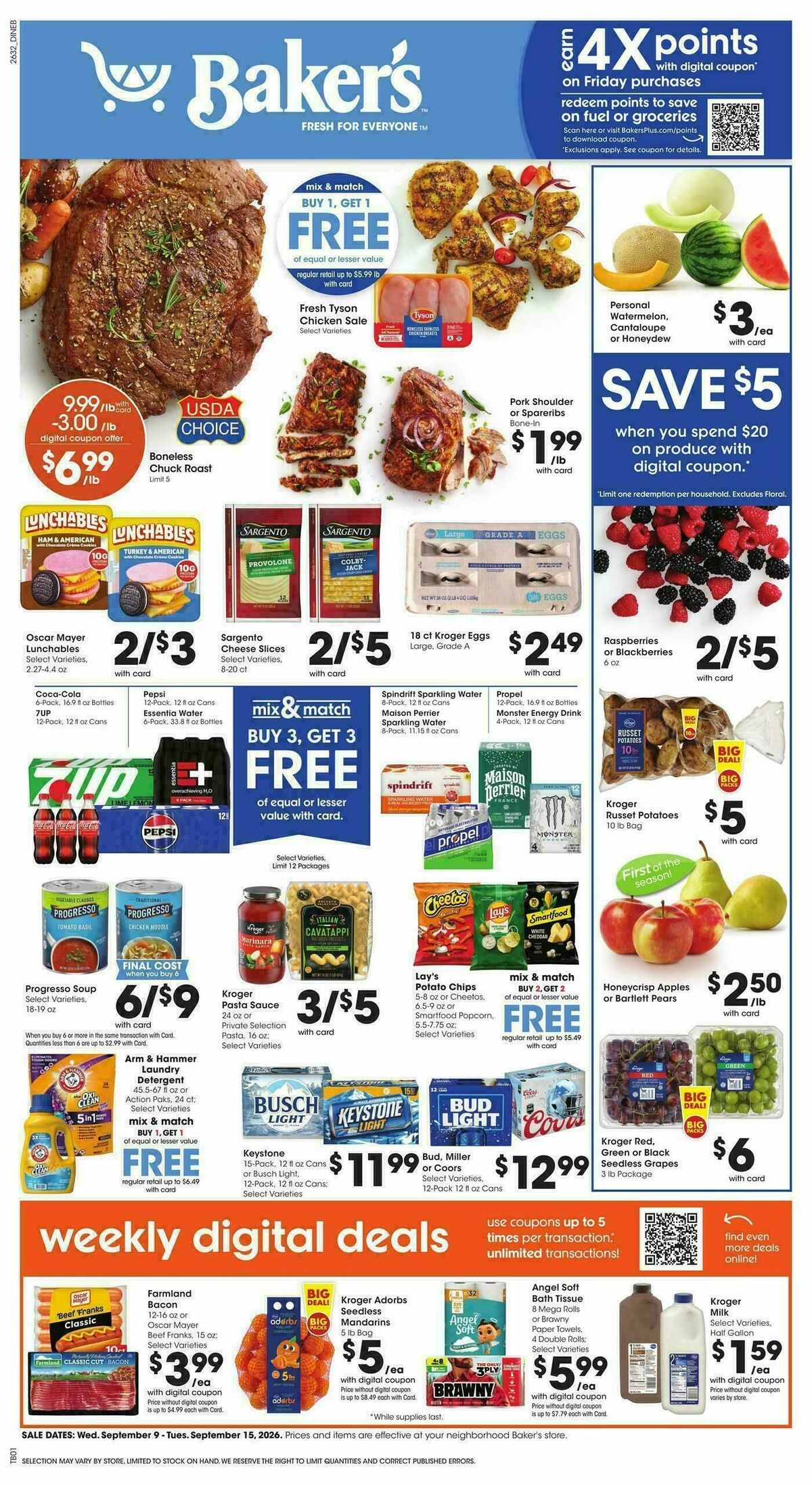 Baker's Weekly Ad from September 9