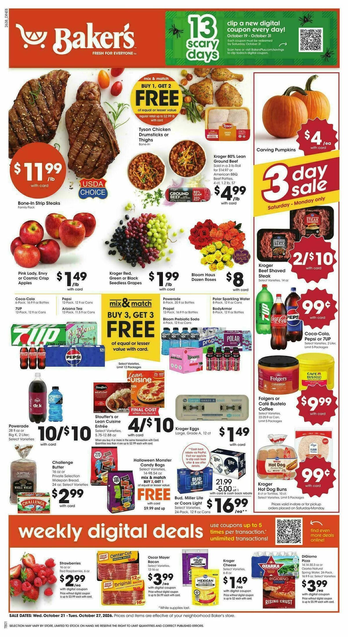 Baker's Weekly Ad from October 21