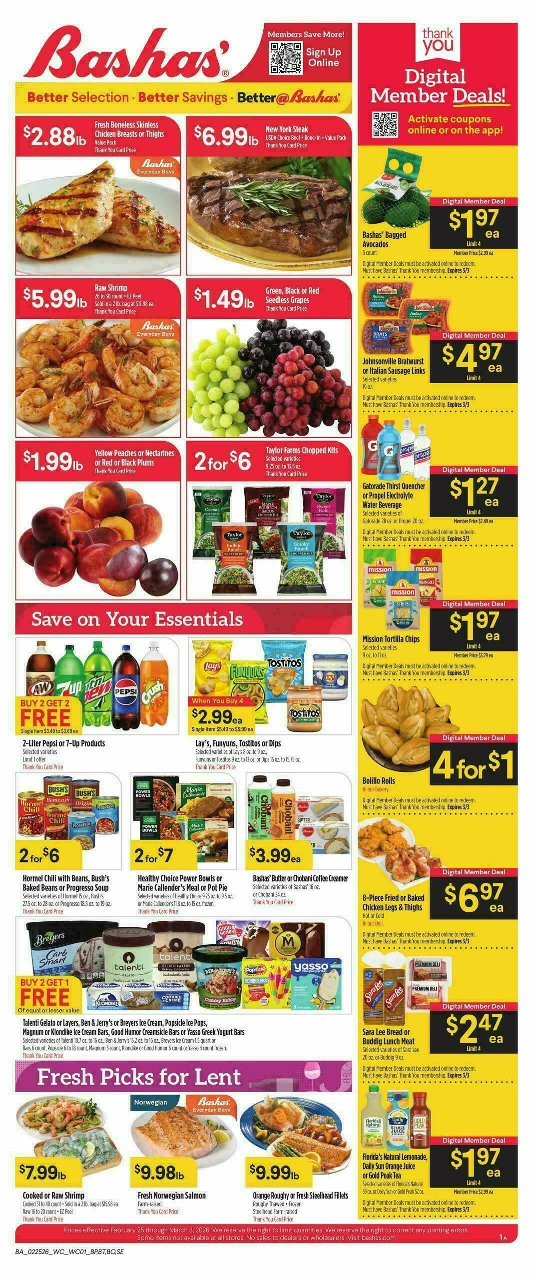 Bashas Weekly Ad from February 25