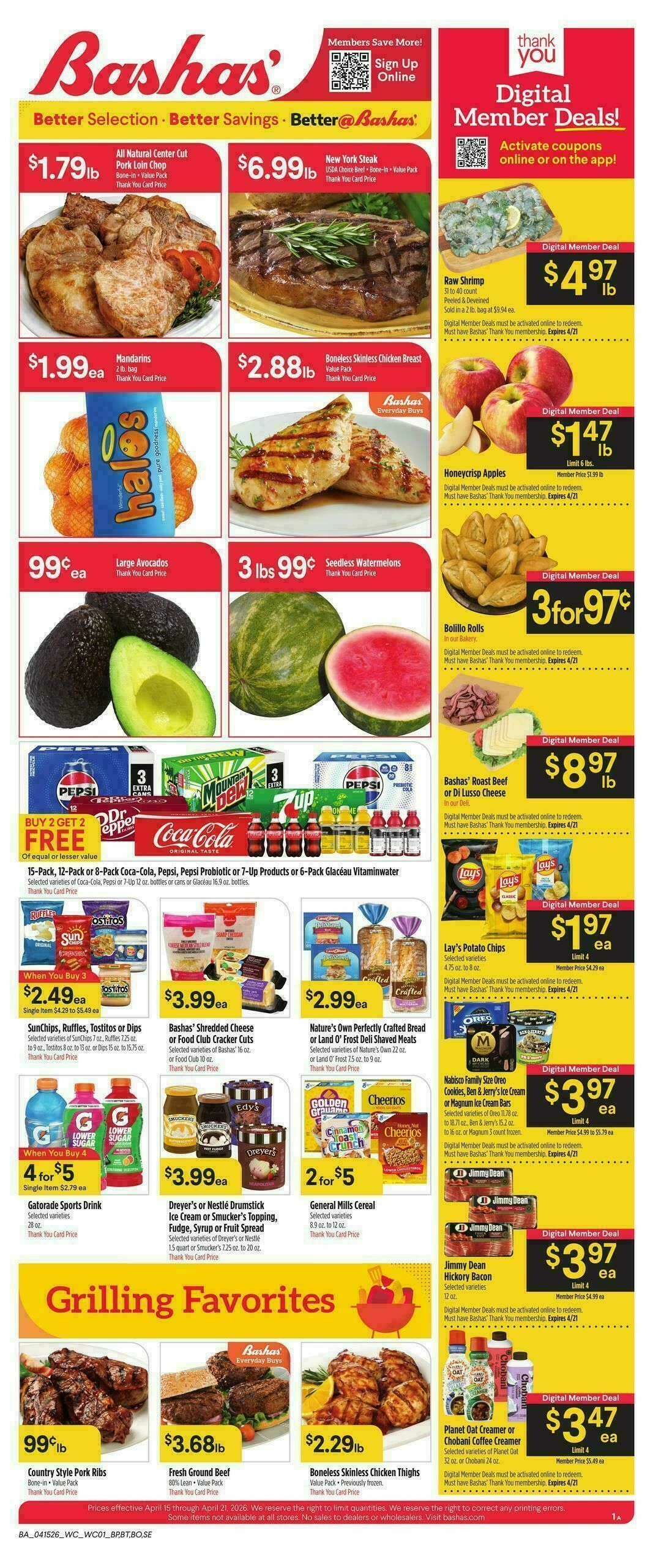 Bashas Weekly Ad from April 15