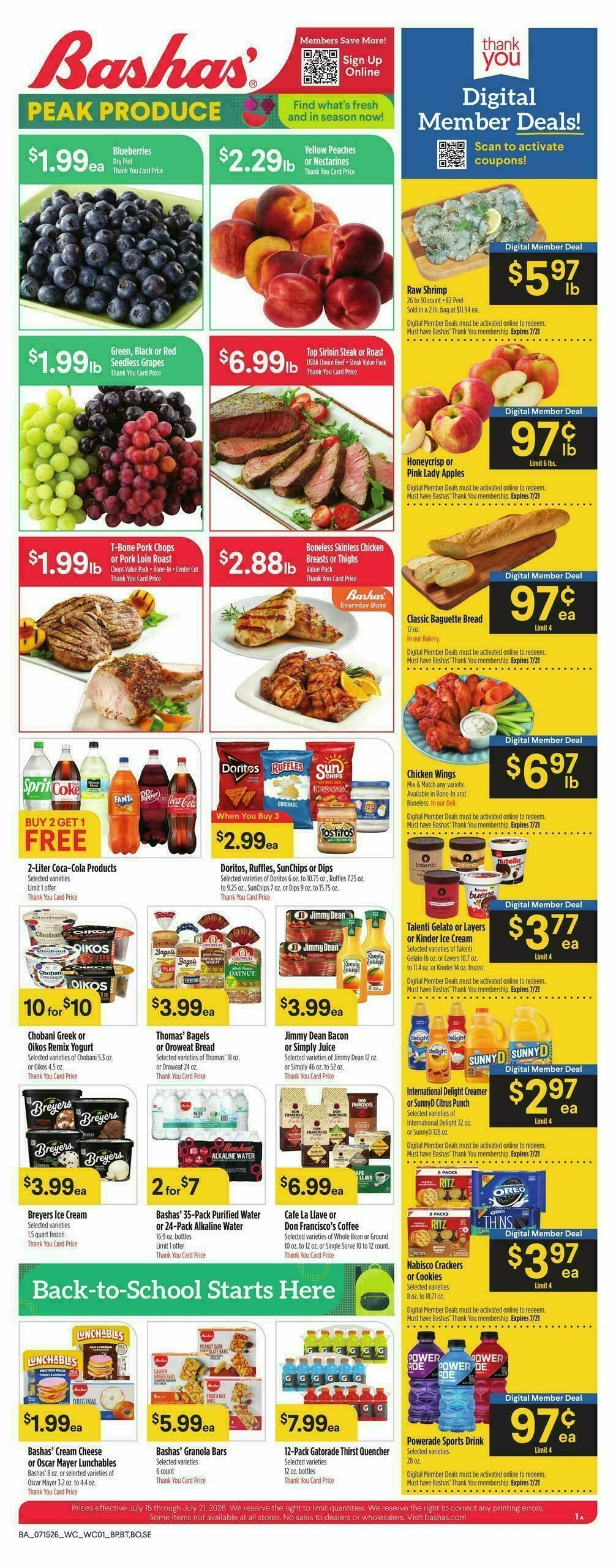 Bashas Weekly Ad from July 15