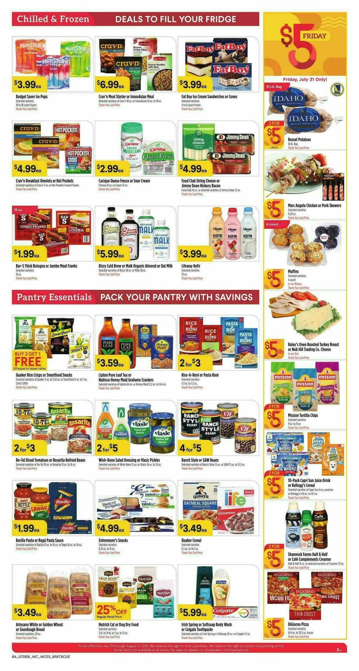 Bashas Weekly Ad from July 29