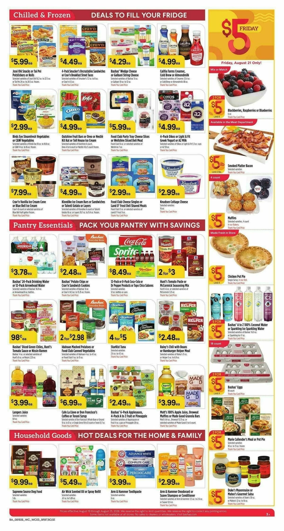 Bashas Weekly Ad from August 19
