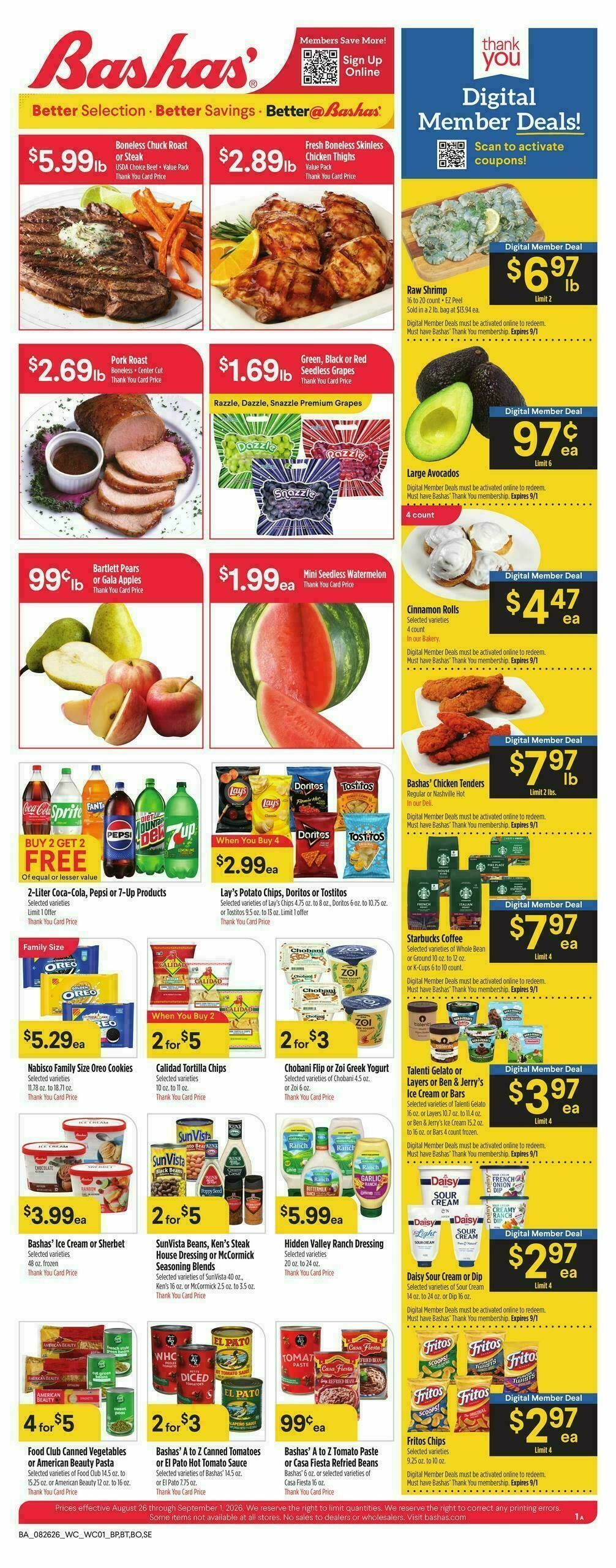 Bashas Weekly Ad from August 26