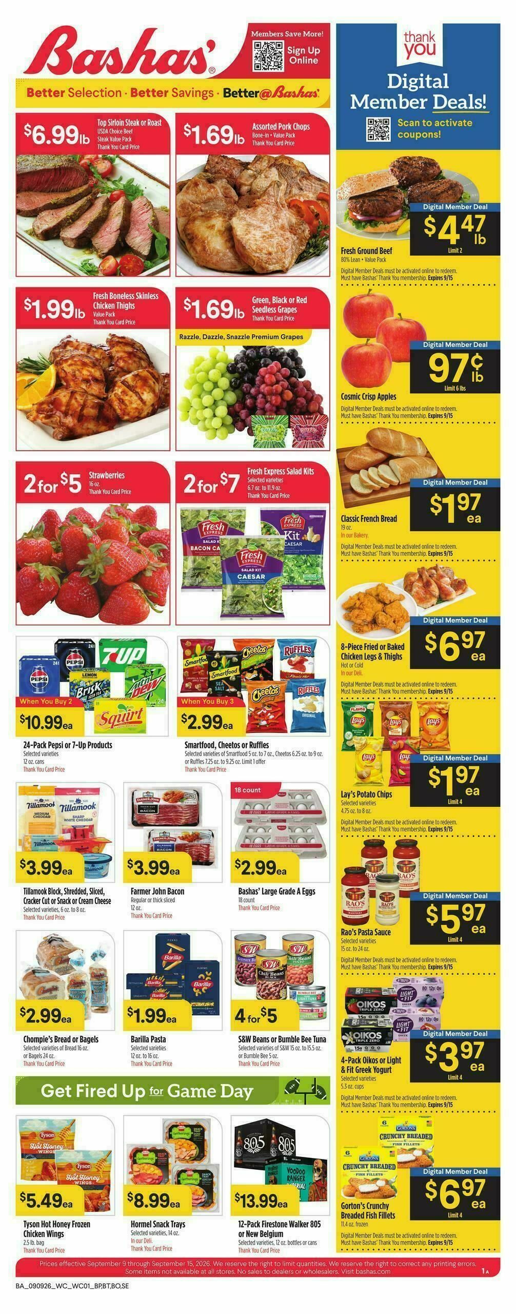 Bashas Weekly Ad from September 9