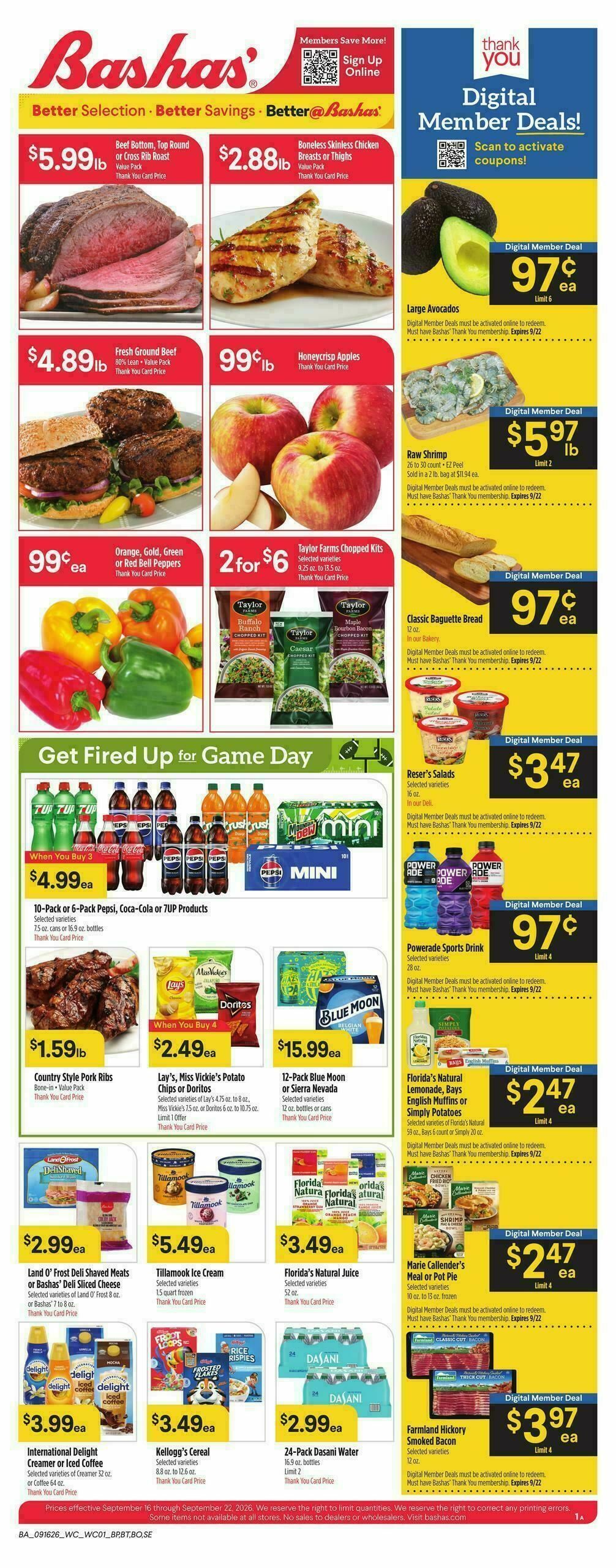 Bashas Weekly Ad from September 16