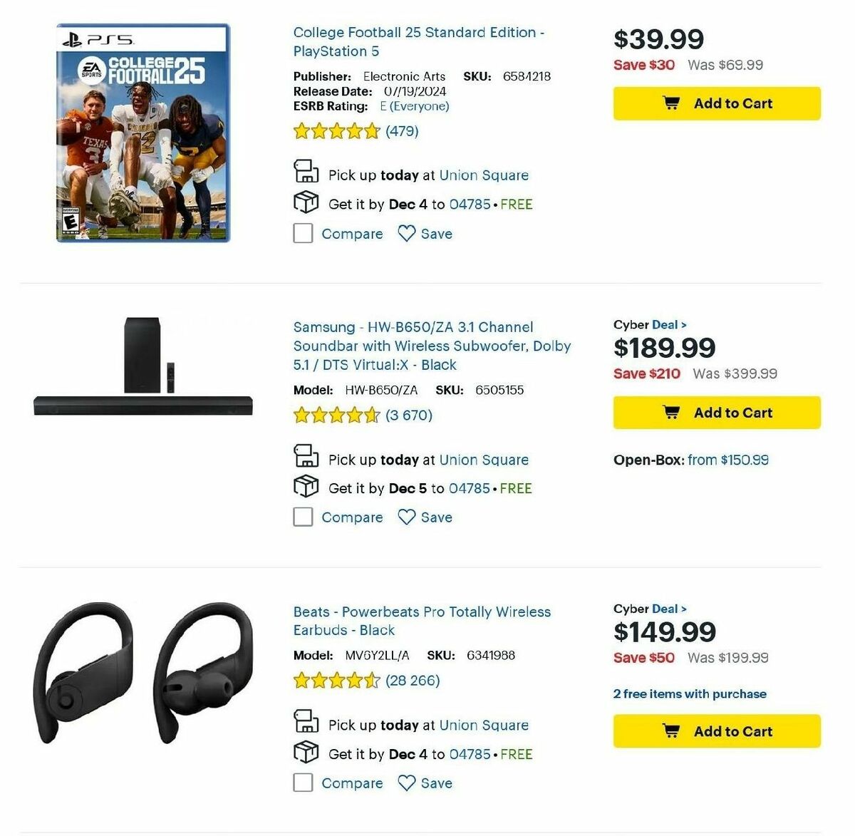 Best Buy Weekly Ad from December 1