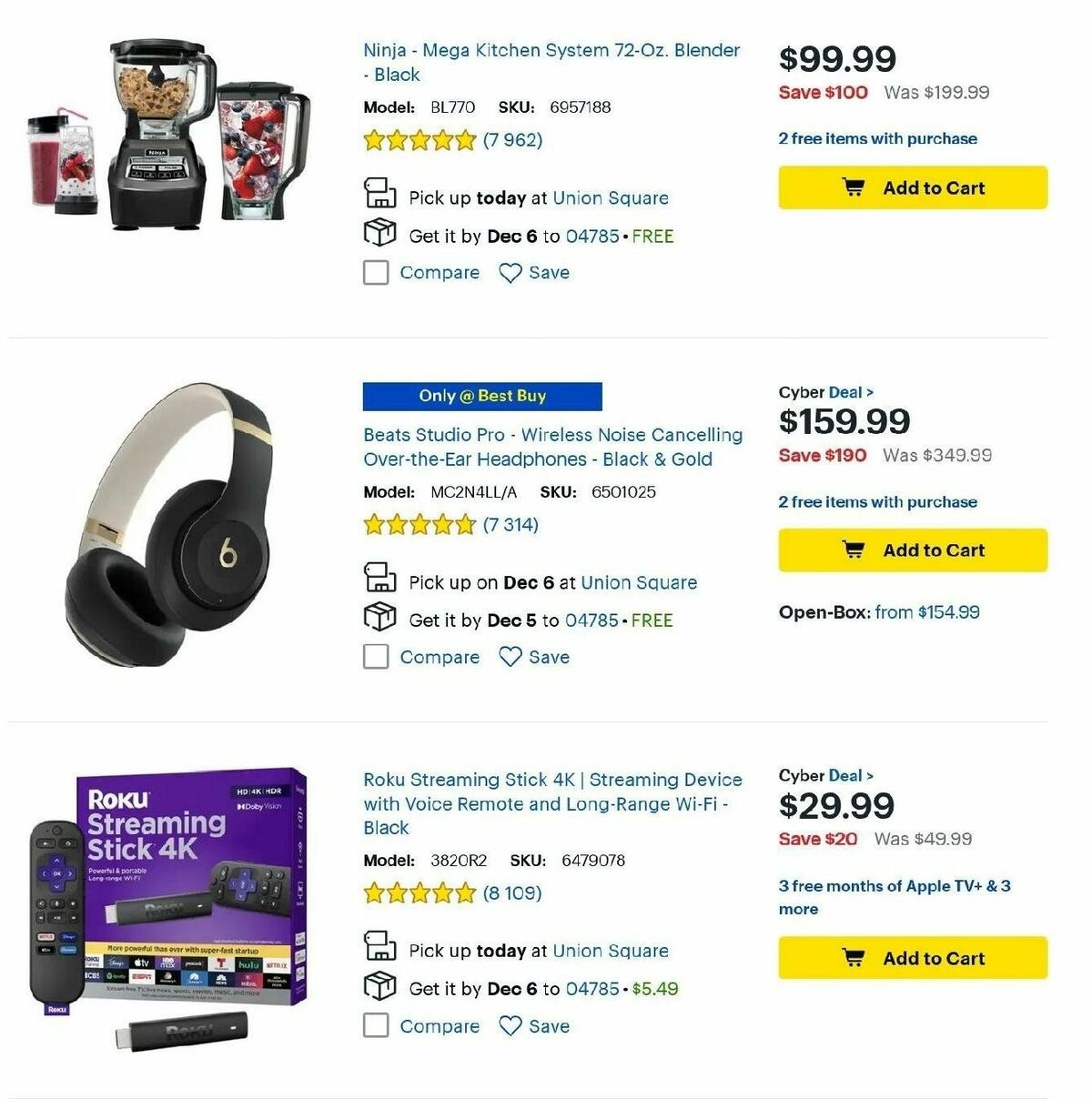 Best Buy Weekly Ad from December 1
