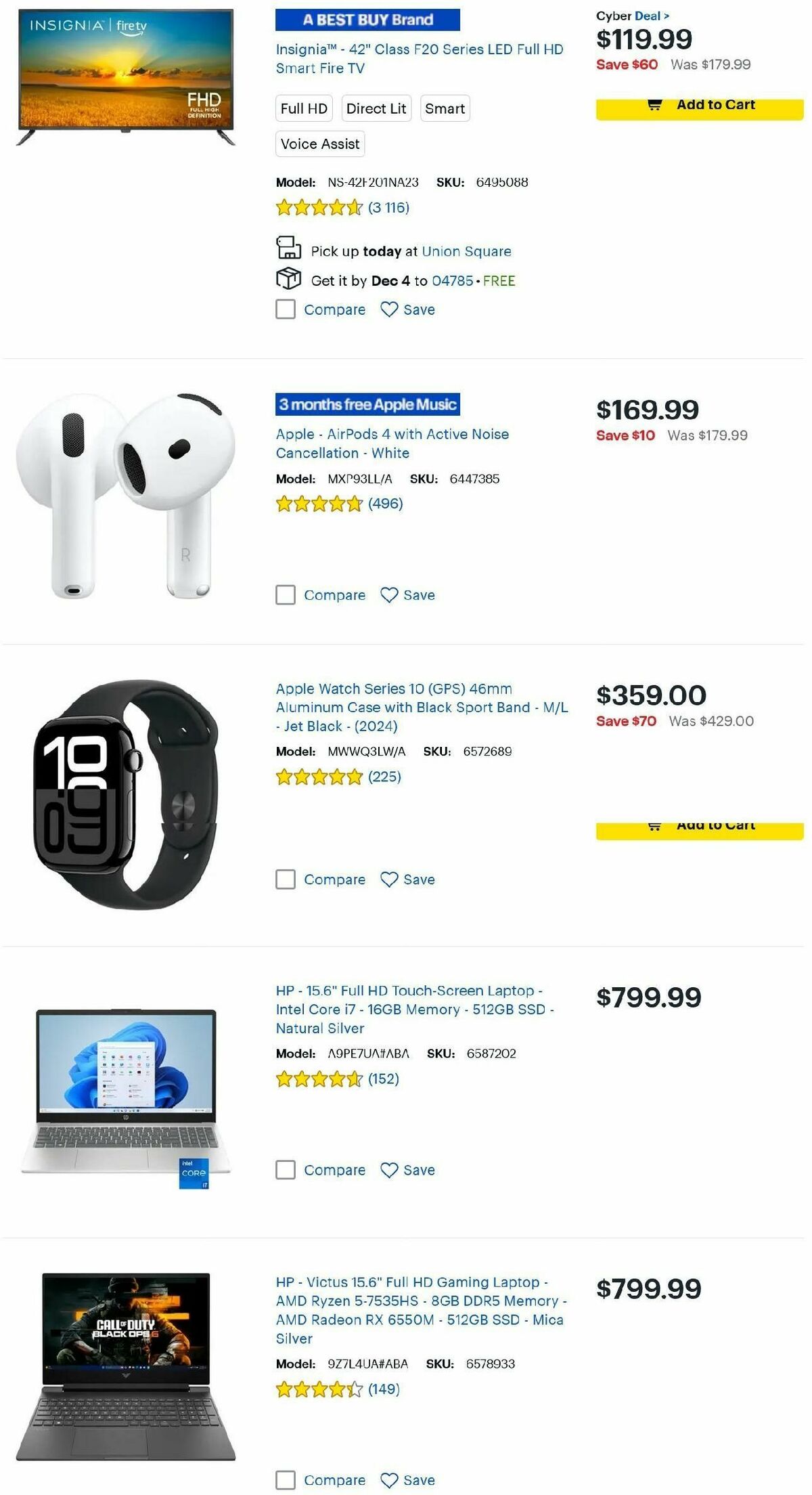 Best Buy Weekly Ad from December 1