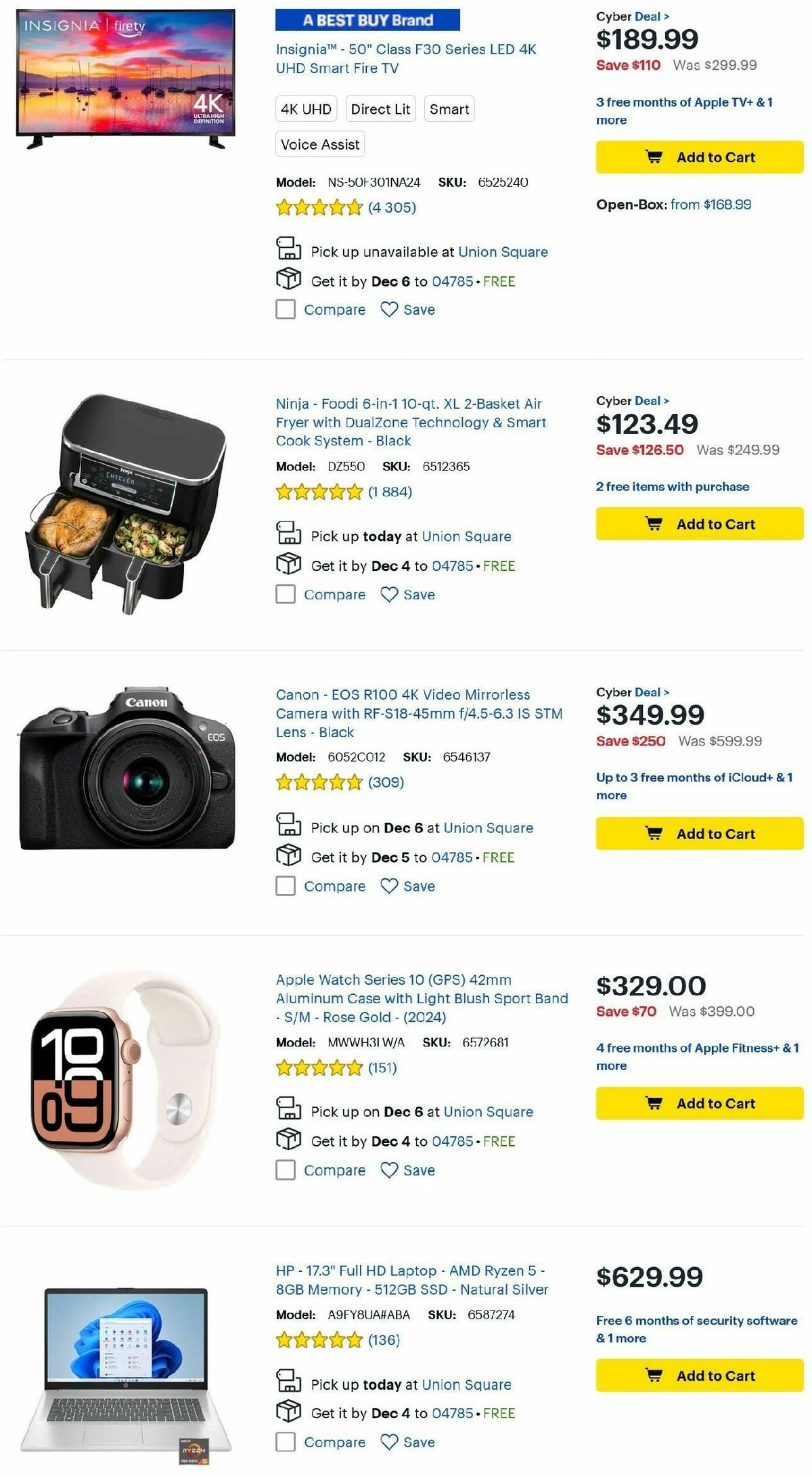 Best Buy Weekly Ad from December 1