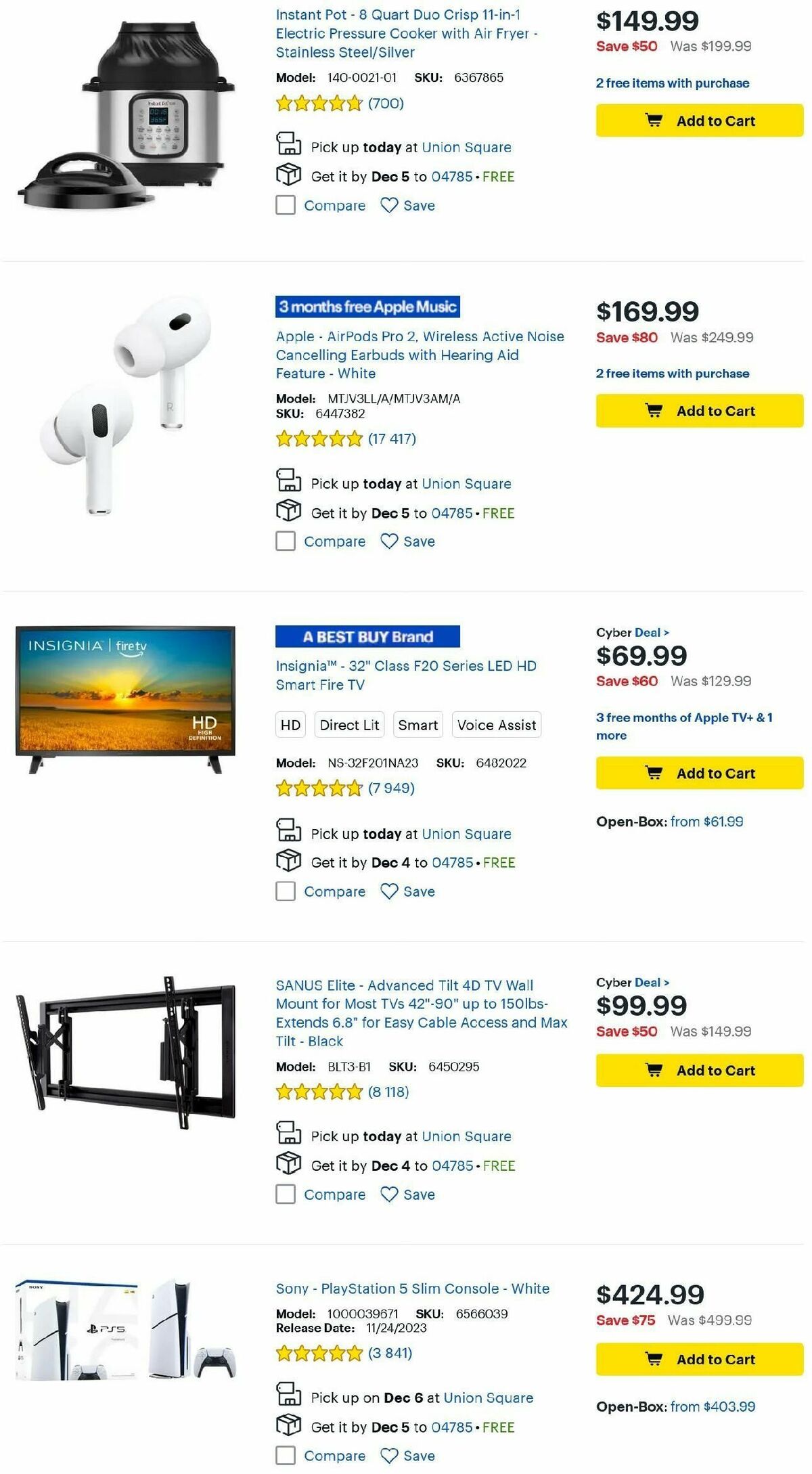 Best Buy Weekly Ad from December 1