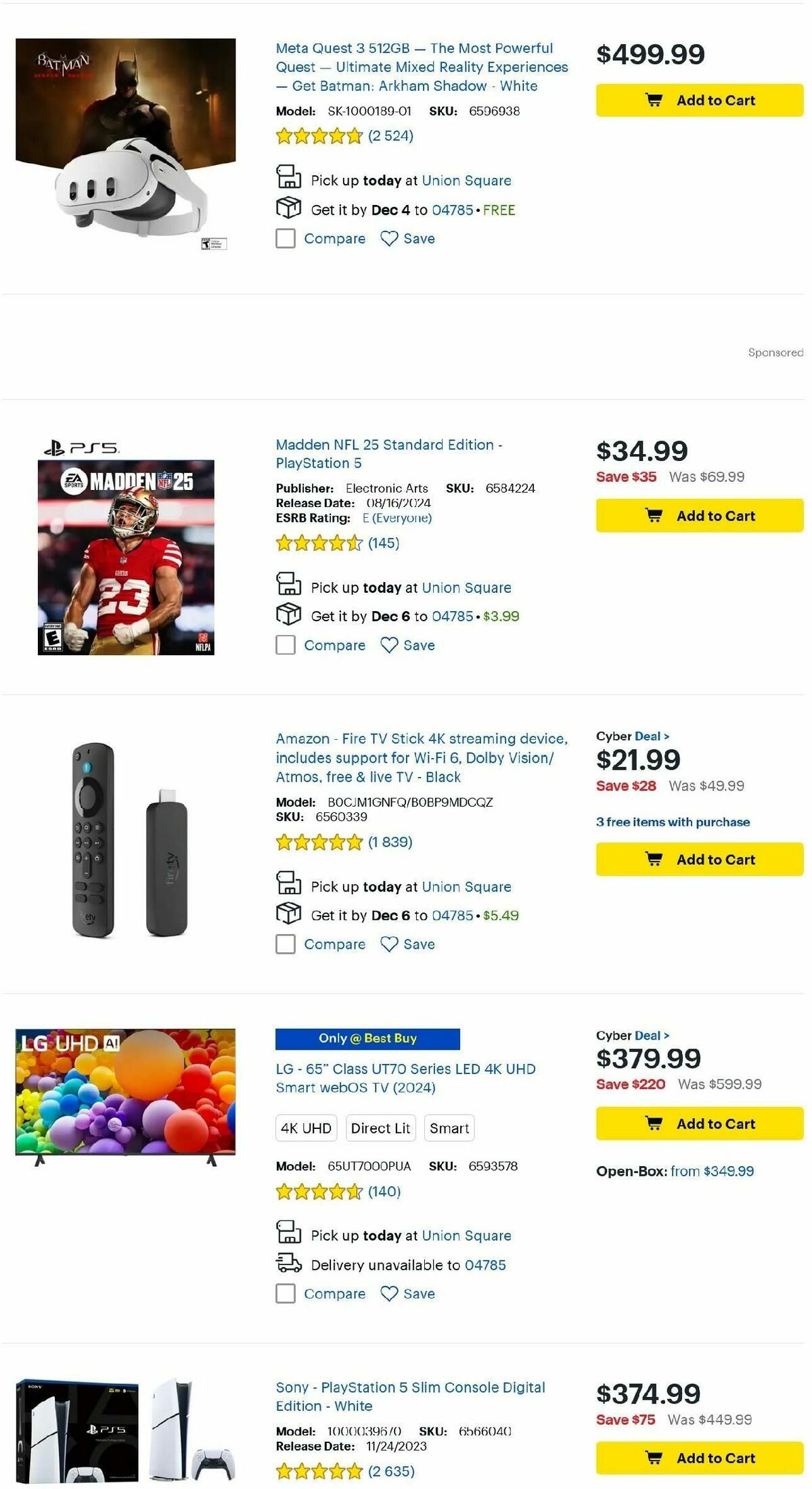 Best Buy Weekly Ad from December 1