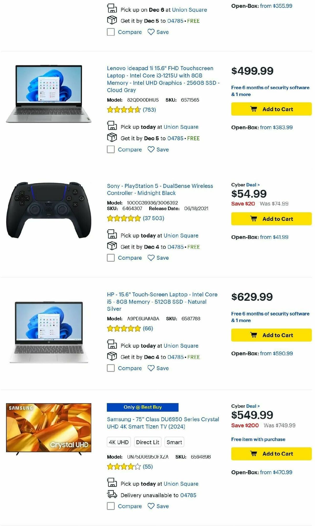 Best Buy Weekly Ad from December 1
