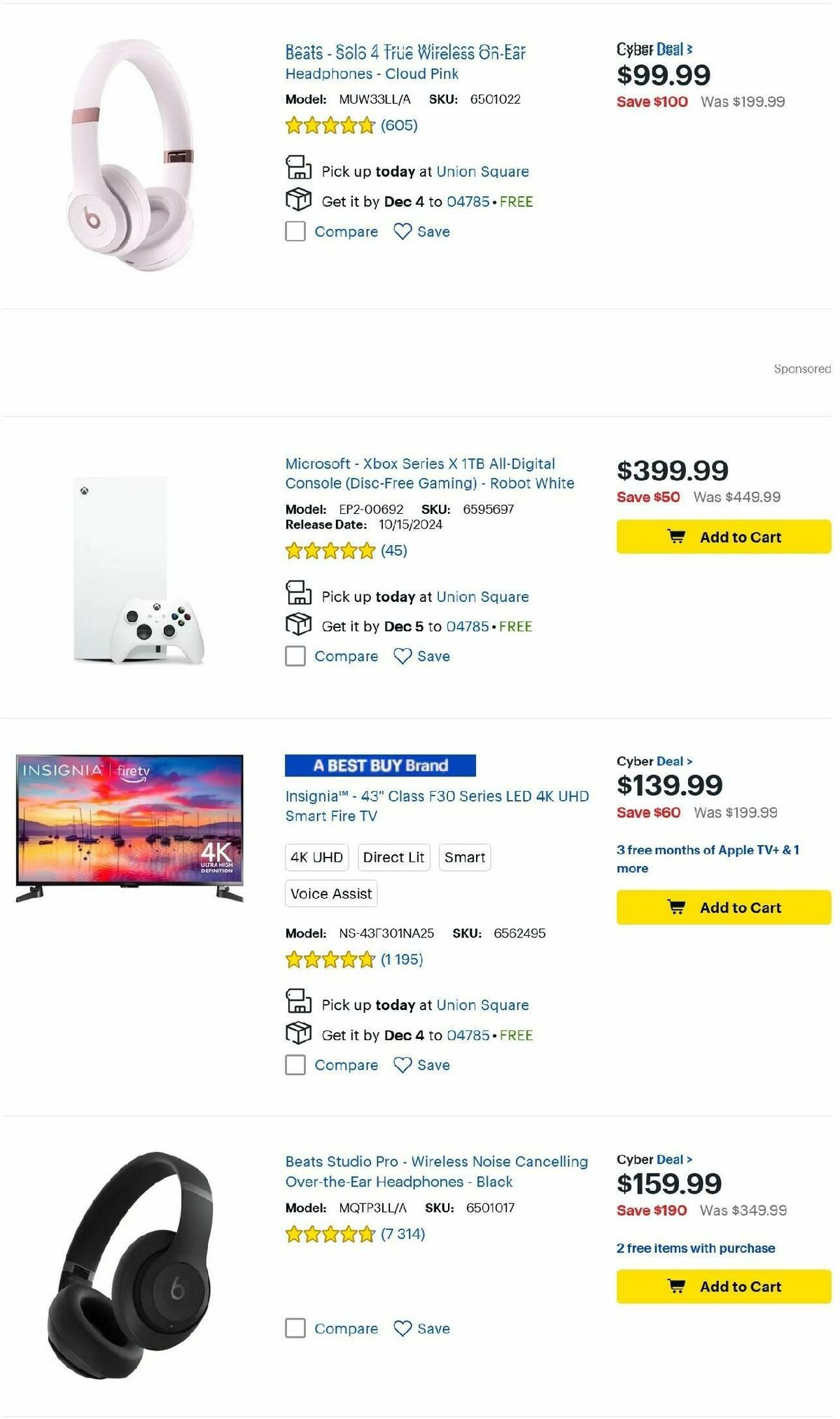 Best Buy Weekly Ad from December 1