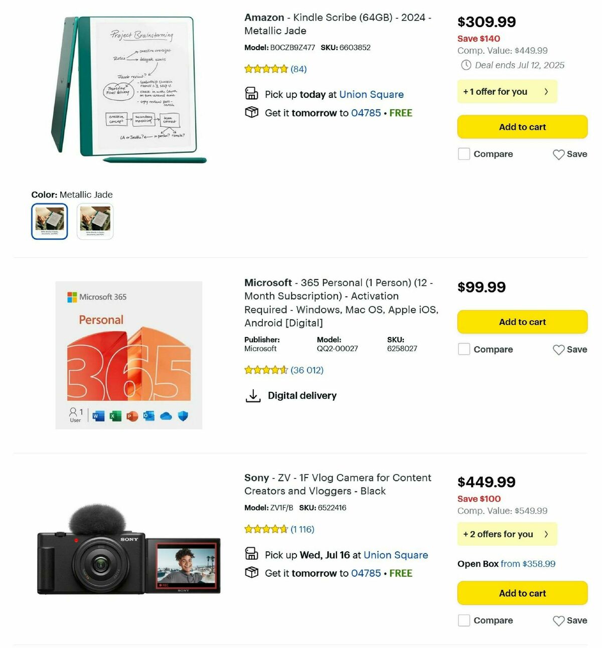 Best Buy Weekly Ad from July 10