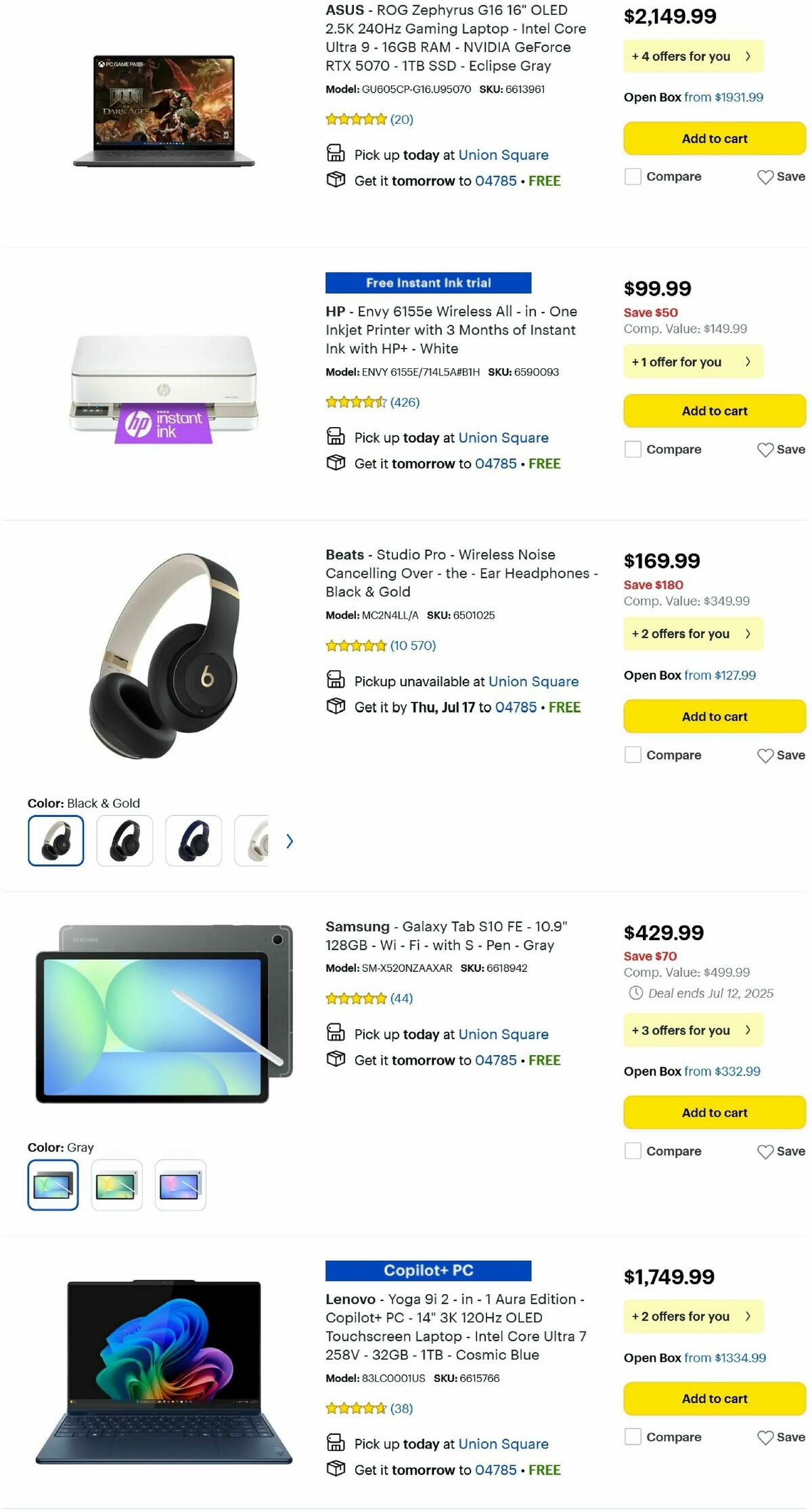 Best Buy Weekly Ad from July 10