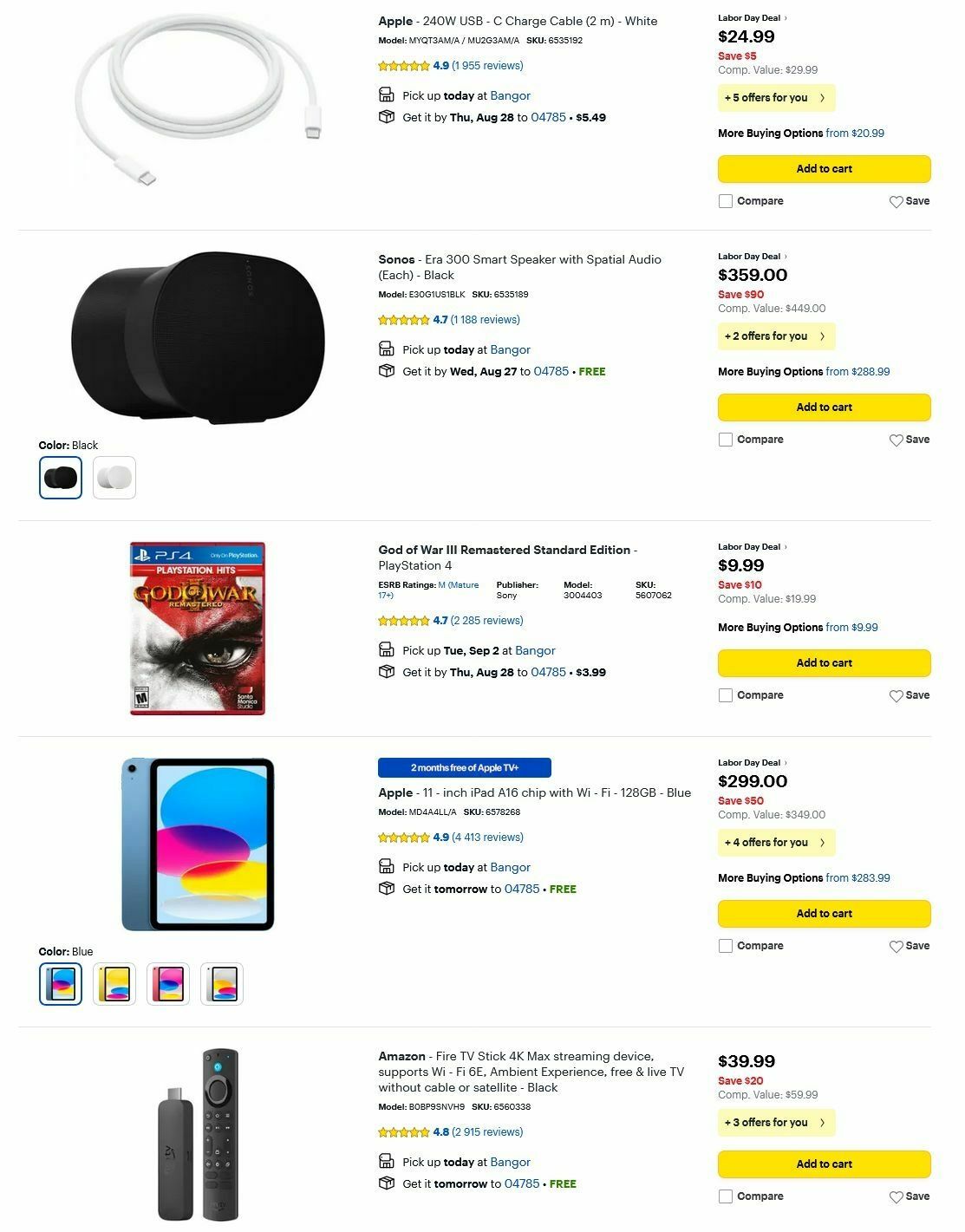 Best Buy Weekly Ad from August 25