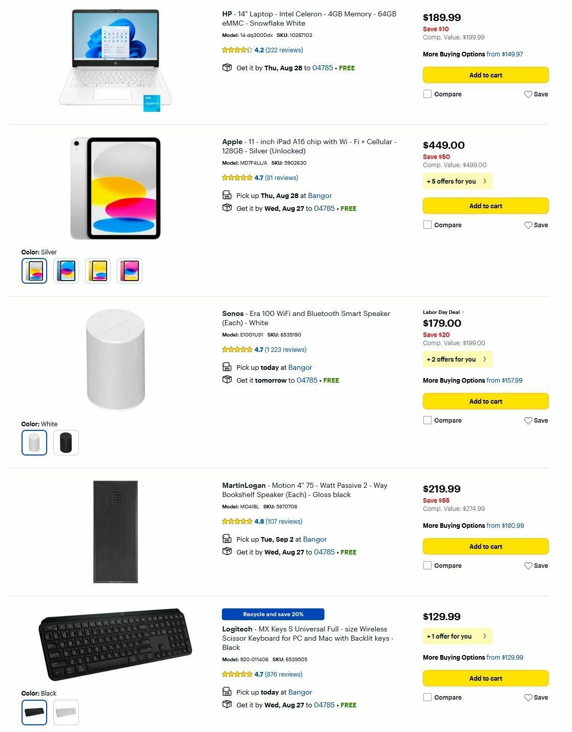 Best Buy Weekly Ad from August 25