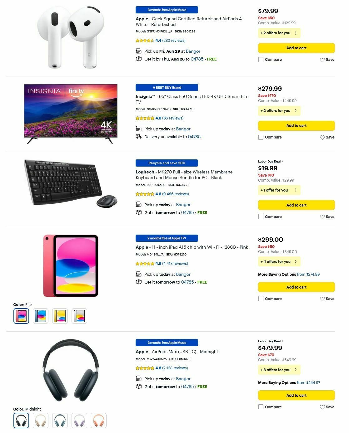 Best Buy Weekly Ad from August 25