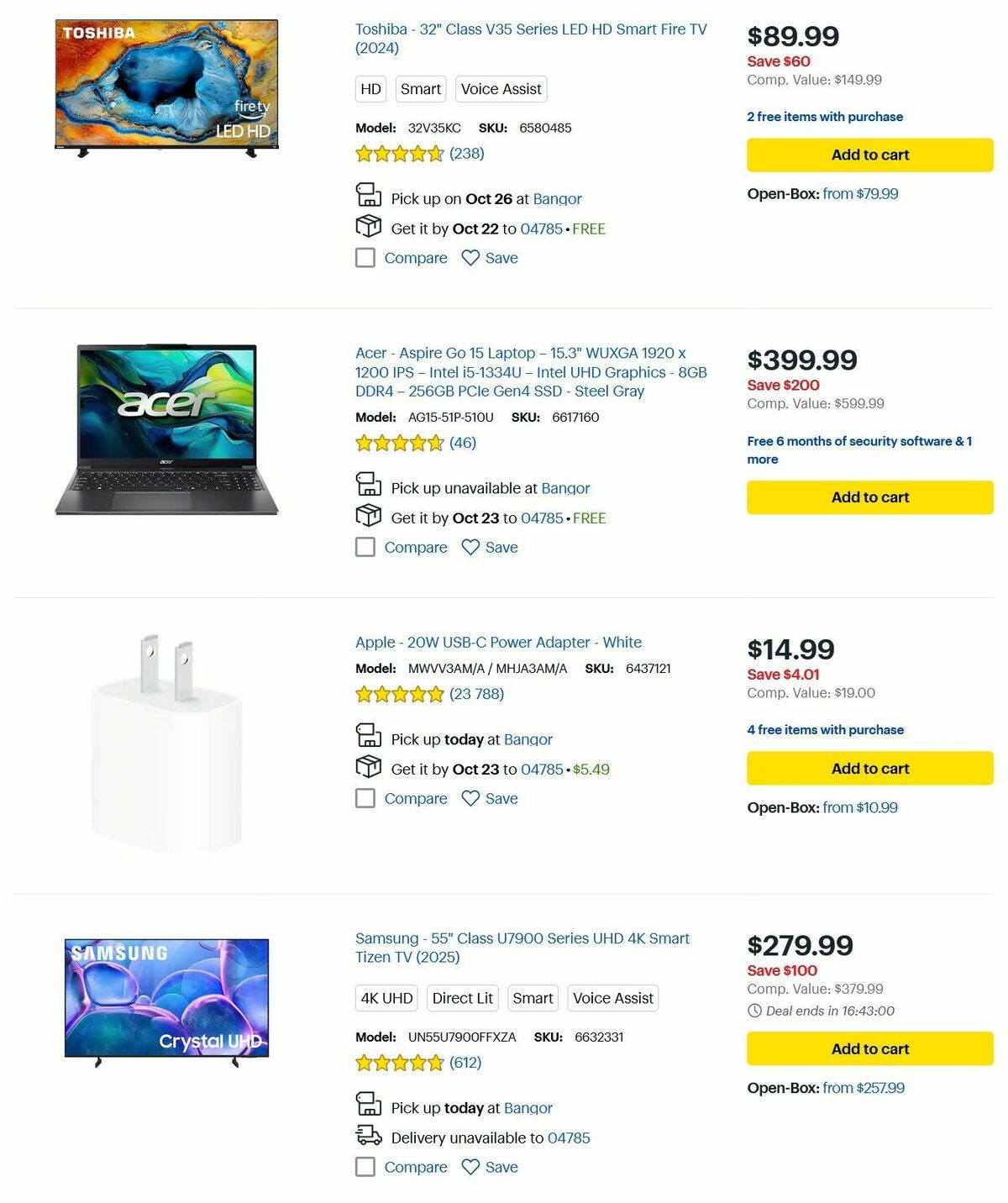 Best Buy Weekly Ad from October 20