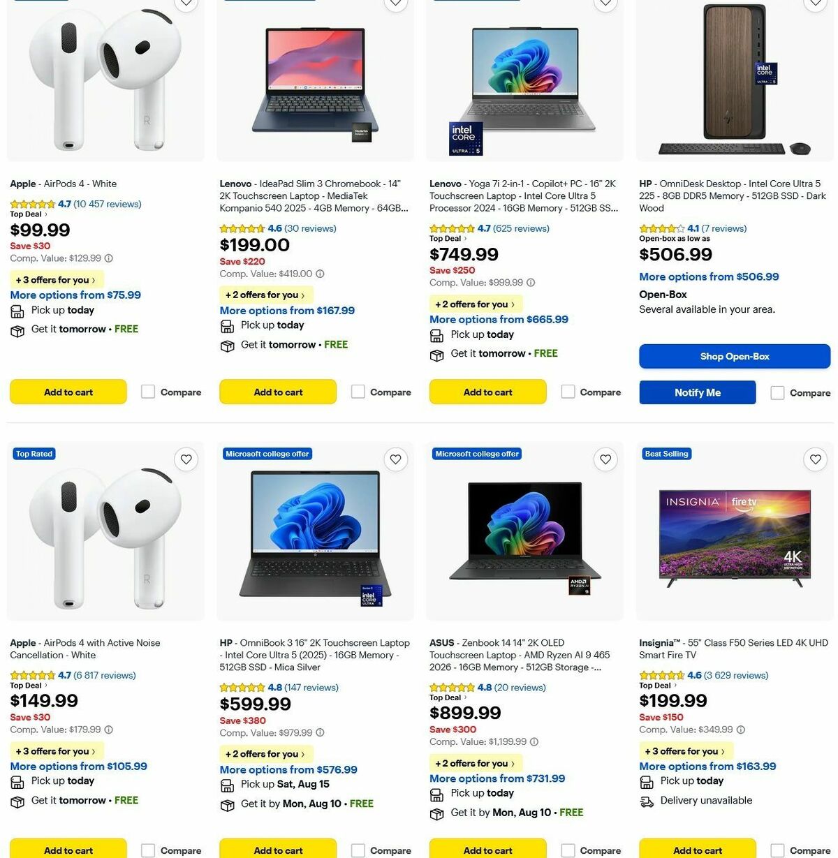 Best Buy Weekly Ad from August 8