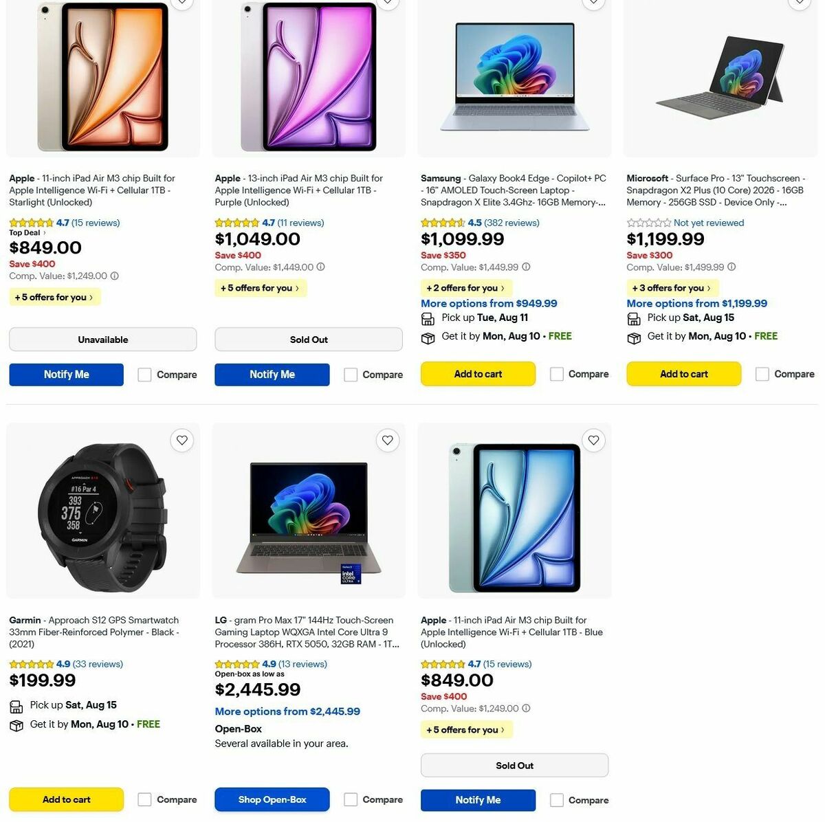 Best Buy Weekly Ad from August 8