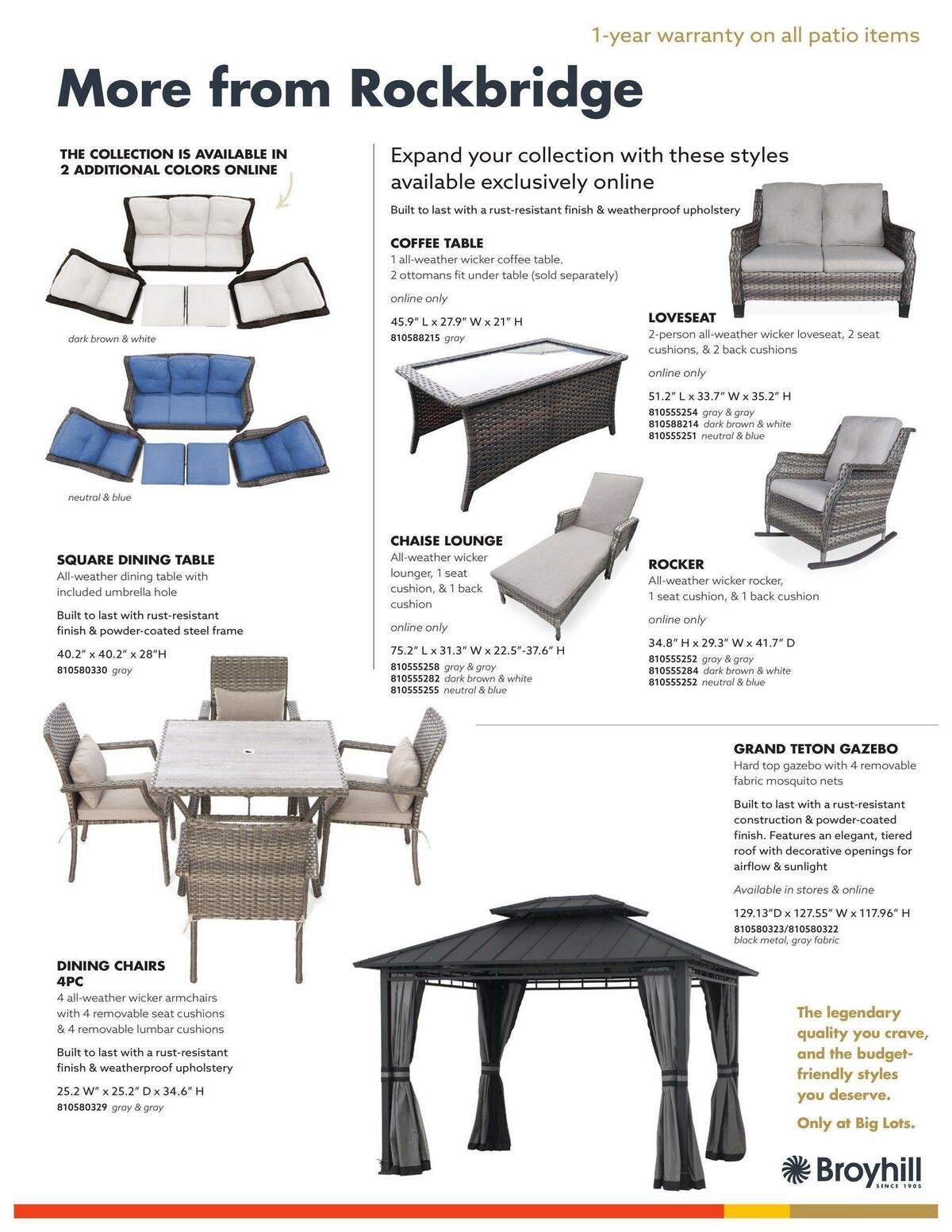 Big Lots Outdoor Living Weekly Ad from January 7