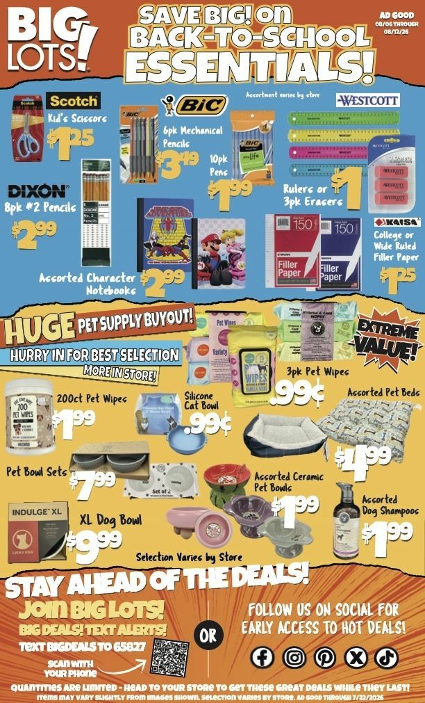 Big Lots Weekly Ad from August 6