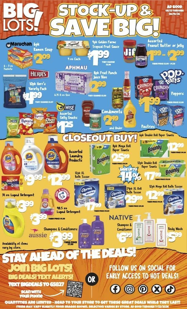 Big Lots Weekly Ad from August 13