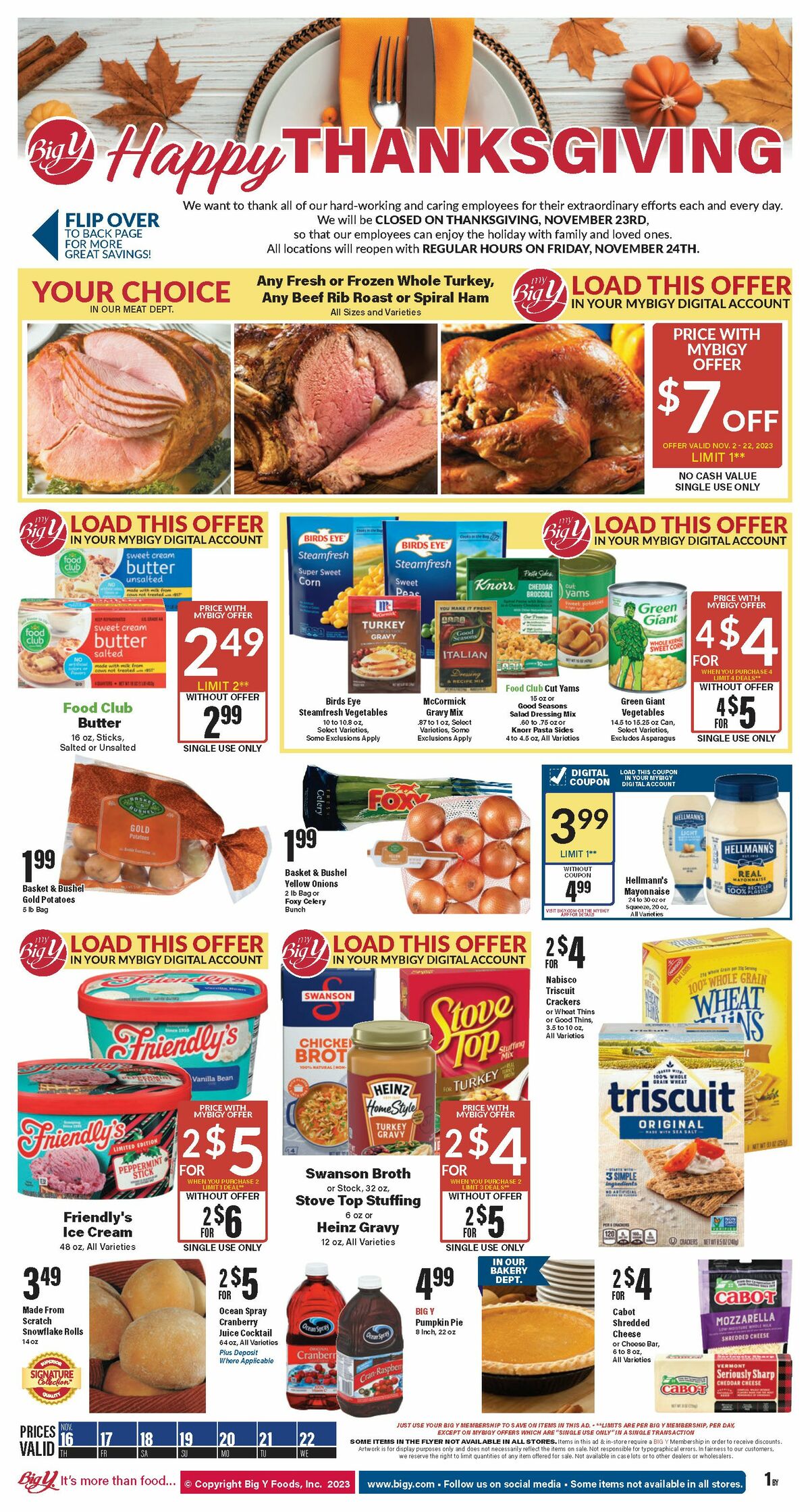 Big Y Weekly Ad from November 16