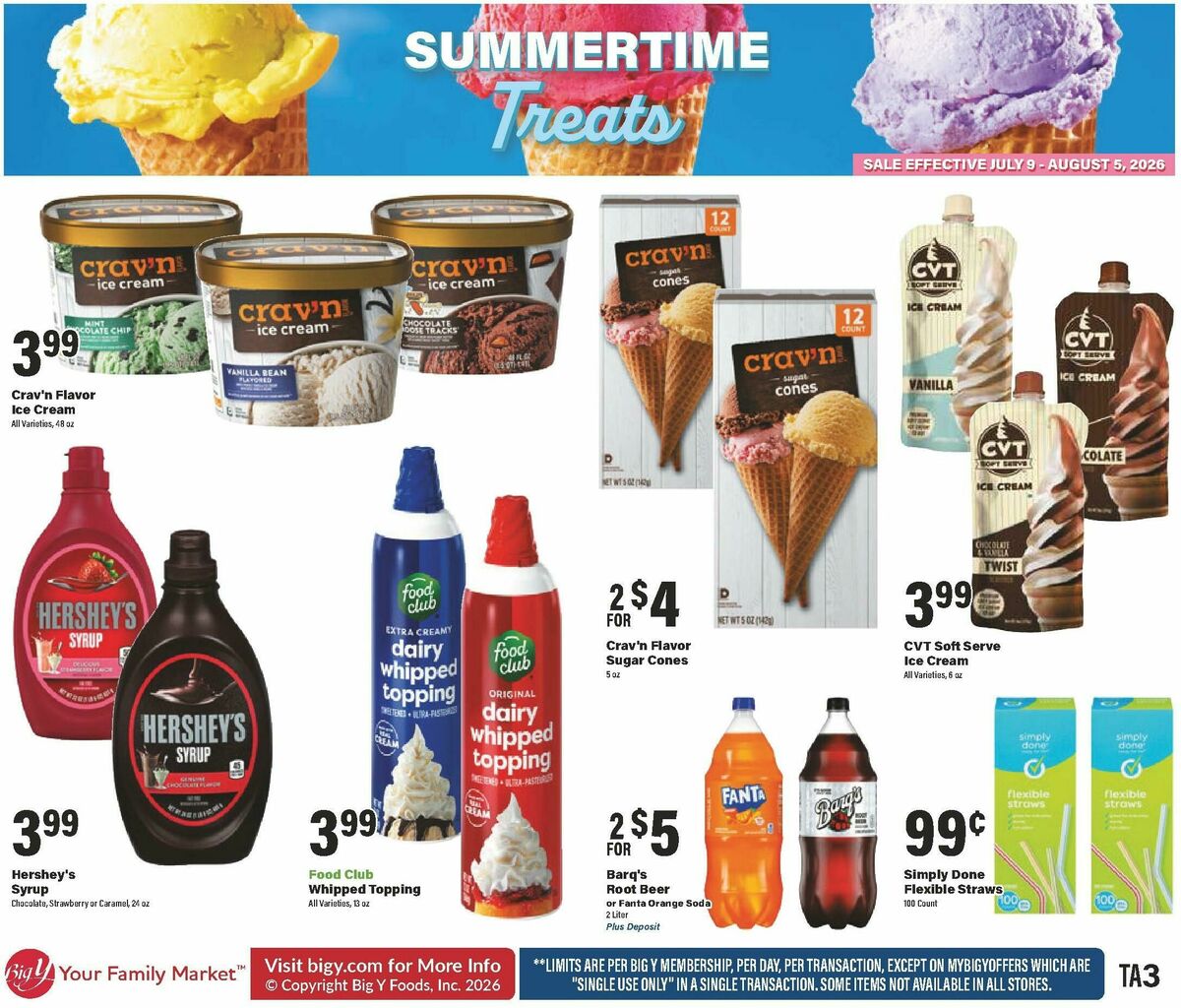 Big Y Summertime Treats Weekly Ad from July 10