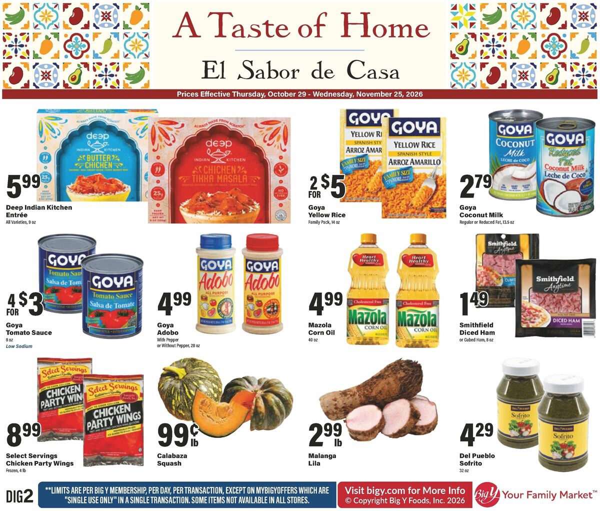 Big Y A Taste of Home Weekly Ad from October 29