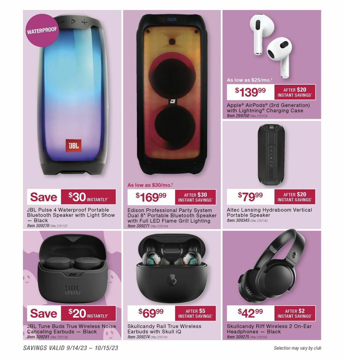 BJ's Wholesale Club Weekly Ad from September 25