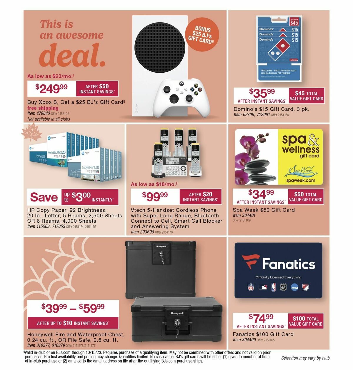 BJ's Wholesale Club Weekly Ad from September 25