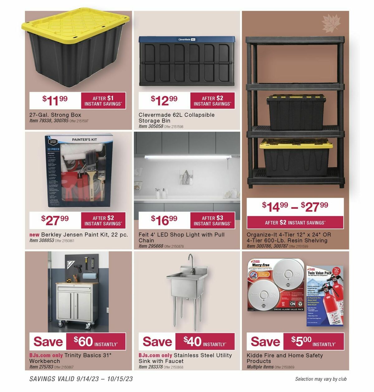BJ's Wholesale Club Weekly Ad from September 25