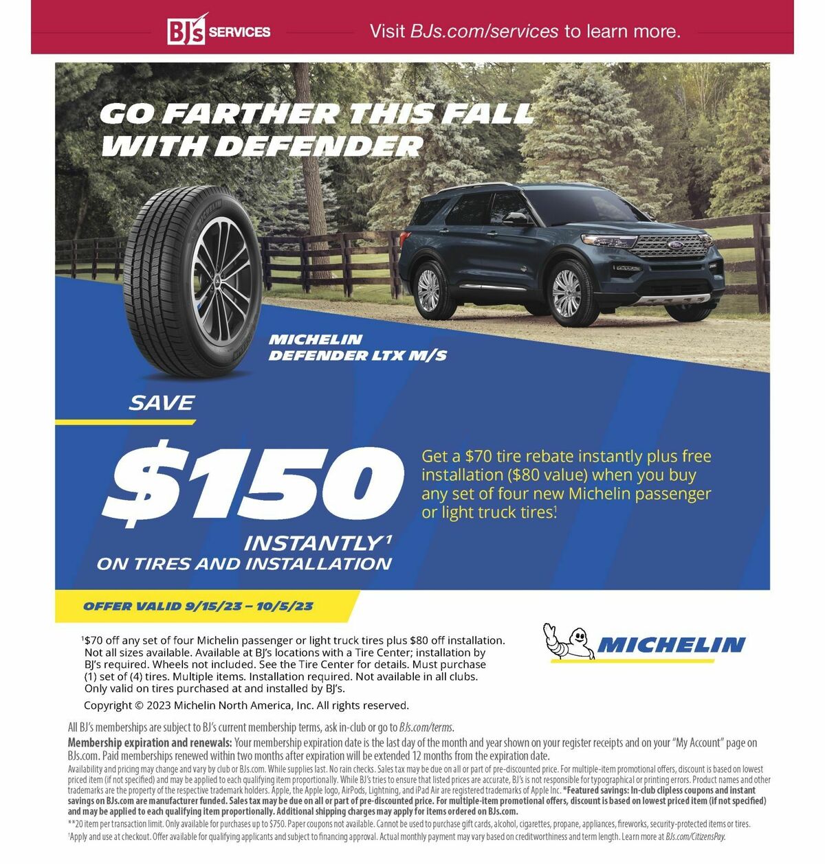 BJ's Wholesale Club Weekly Ad from September 25