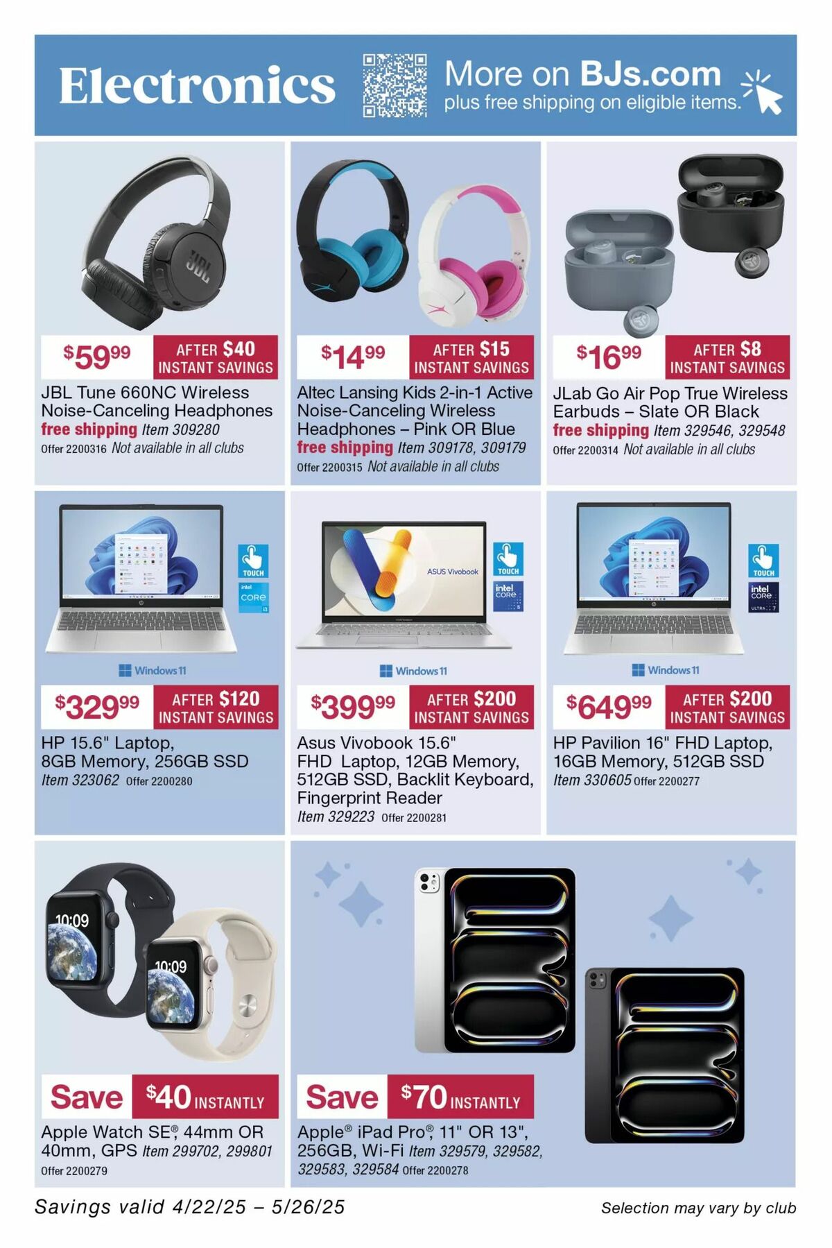 BJ's Wholesale Club Weekly Ad from April 22