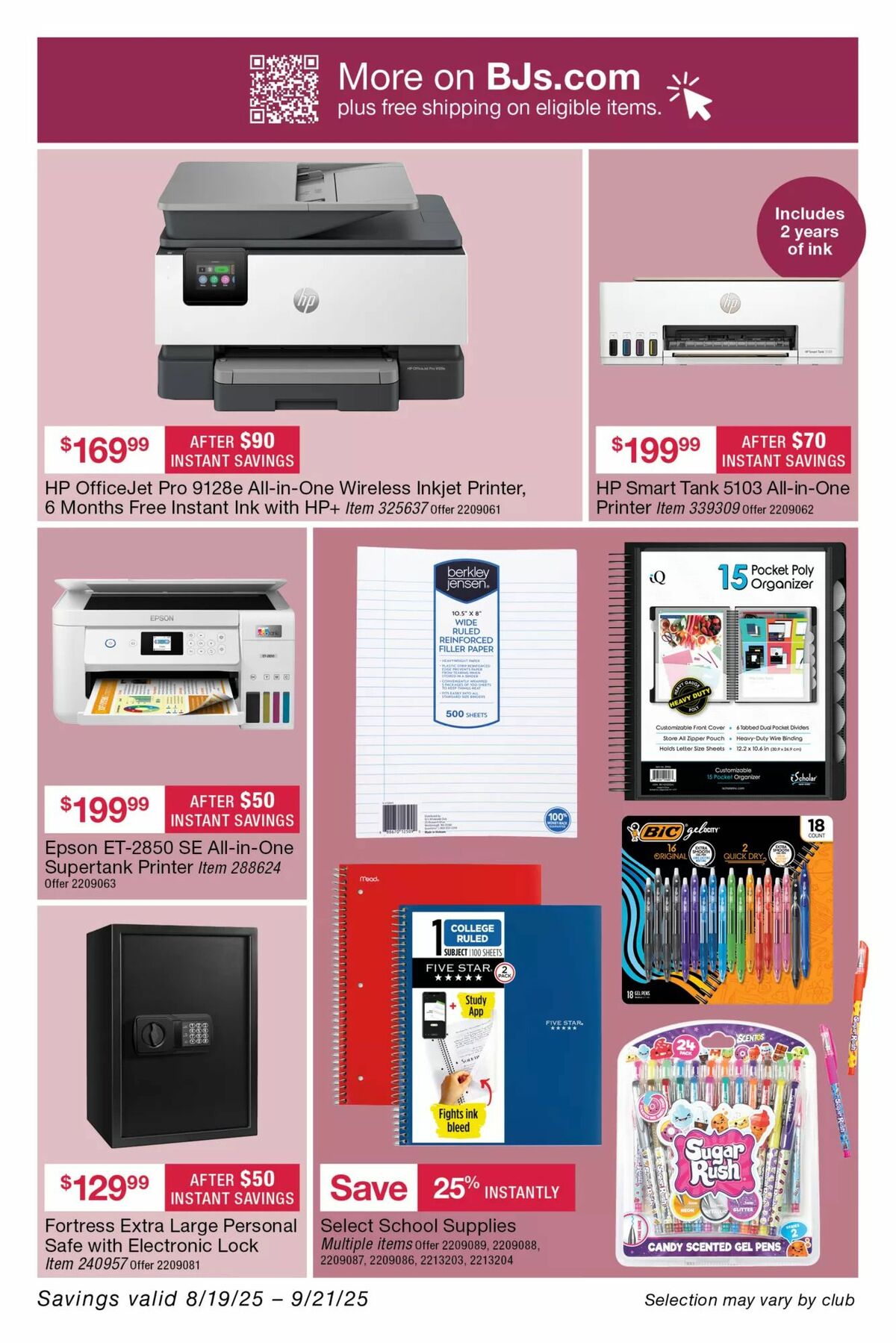 BJ's Wholesale Club Weekly Ad from August 19