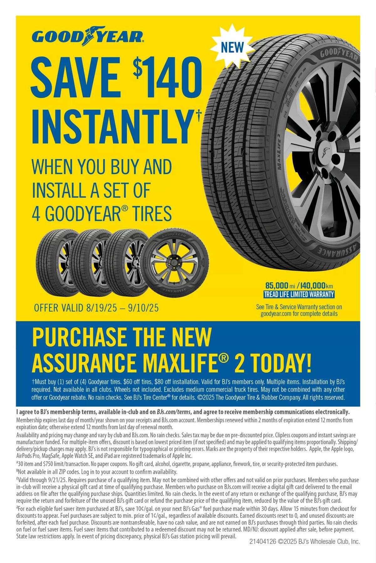 BJ's Wholesale Club Weekly Ad from August 19