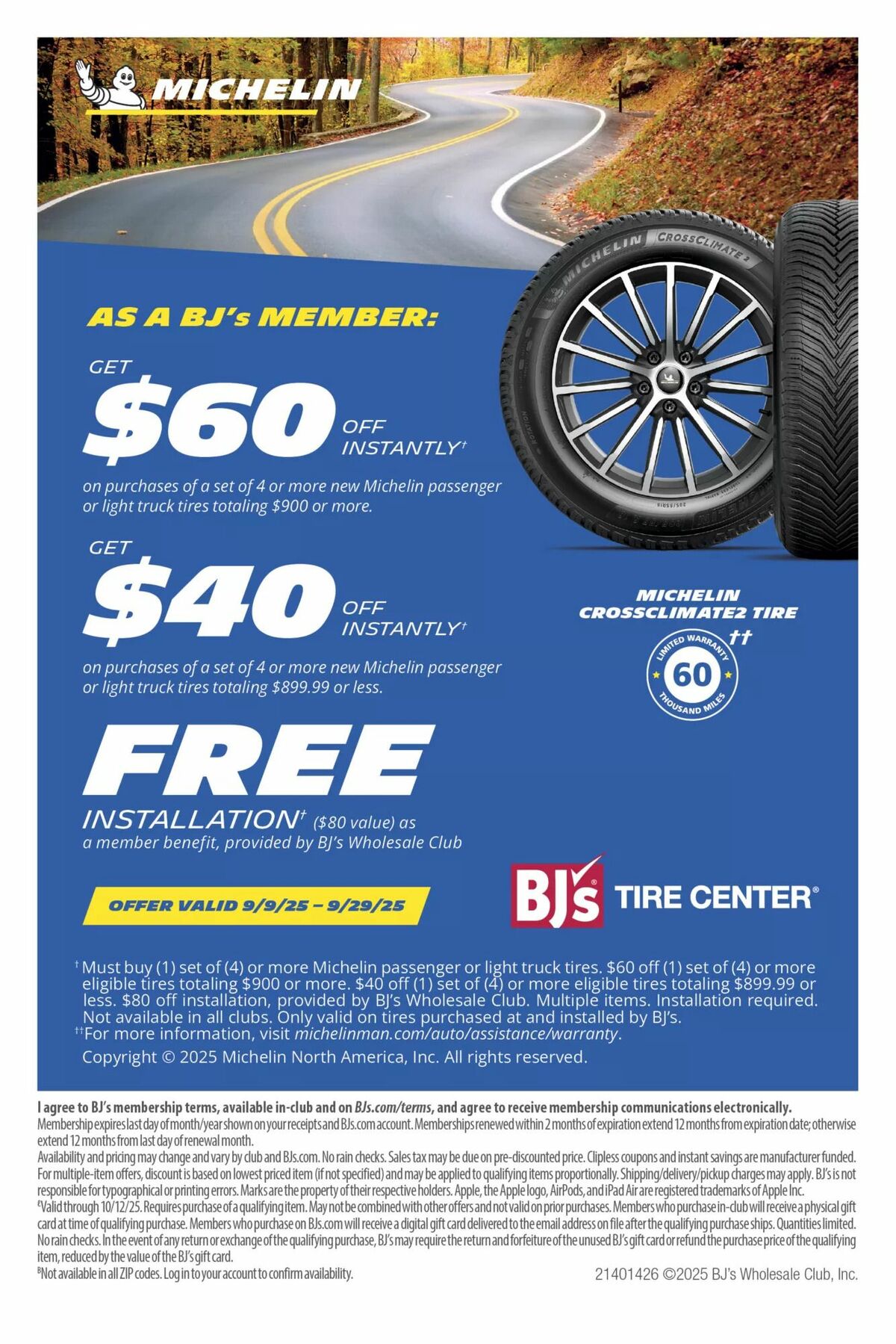 BJ's Wholesale Club Weekly Ad from September 9