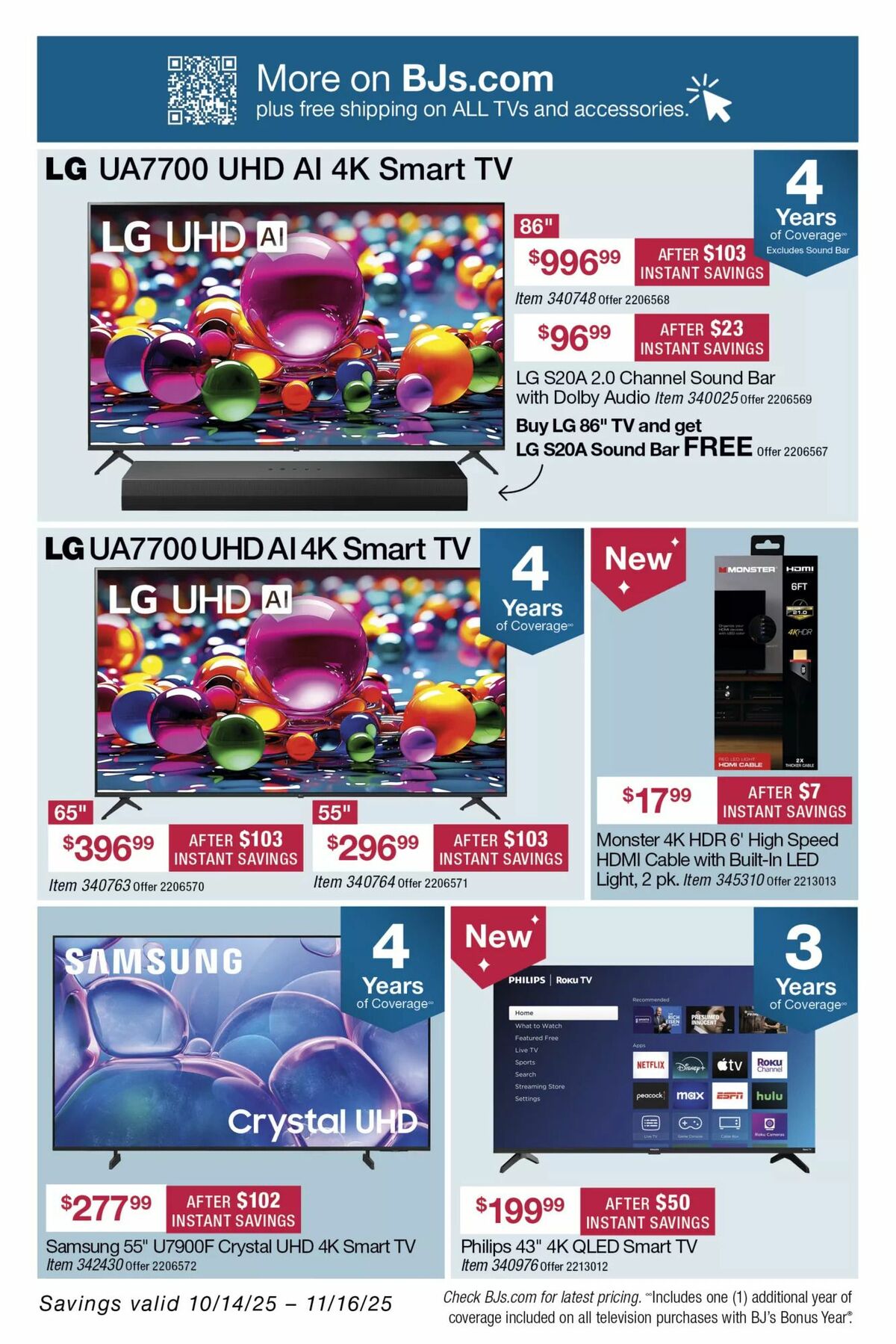 BJ's Wholesale Club Weekly Ad from October 28