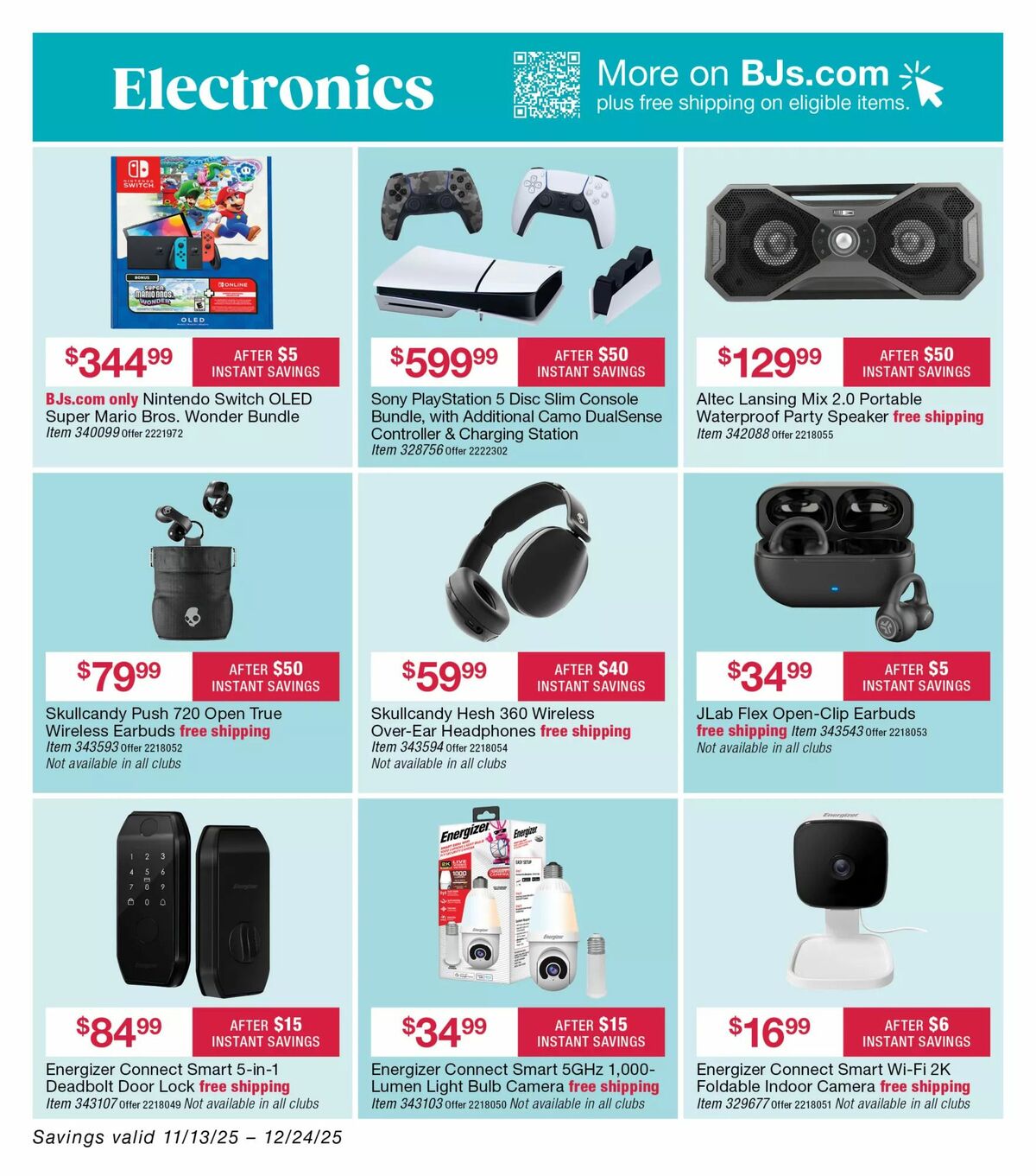 BJ's Wholesale Club Weekly Ad from November 13